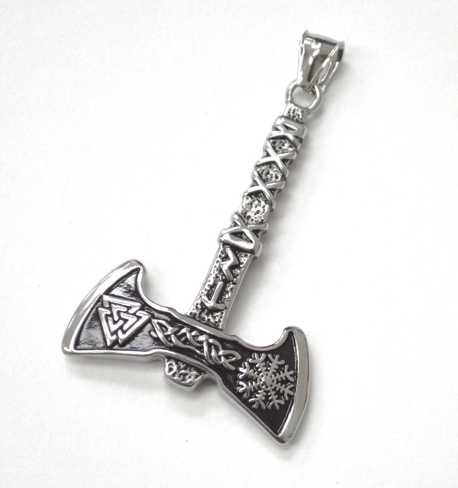 Double Headed Axe Stainless Steel Pendant 86-2887S