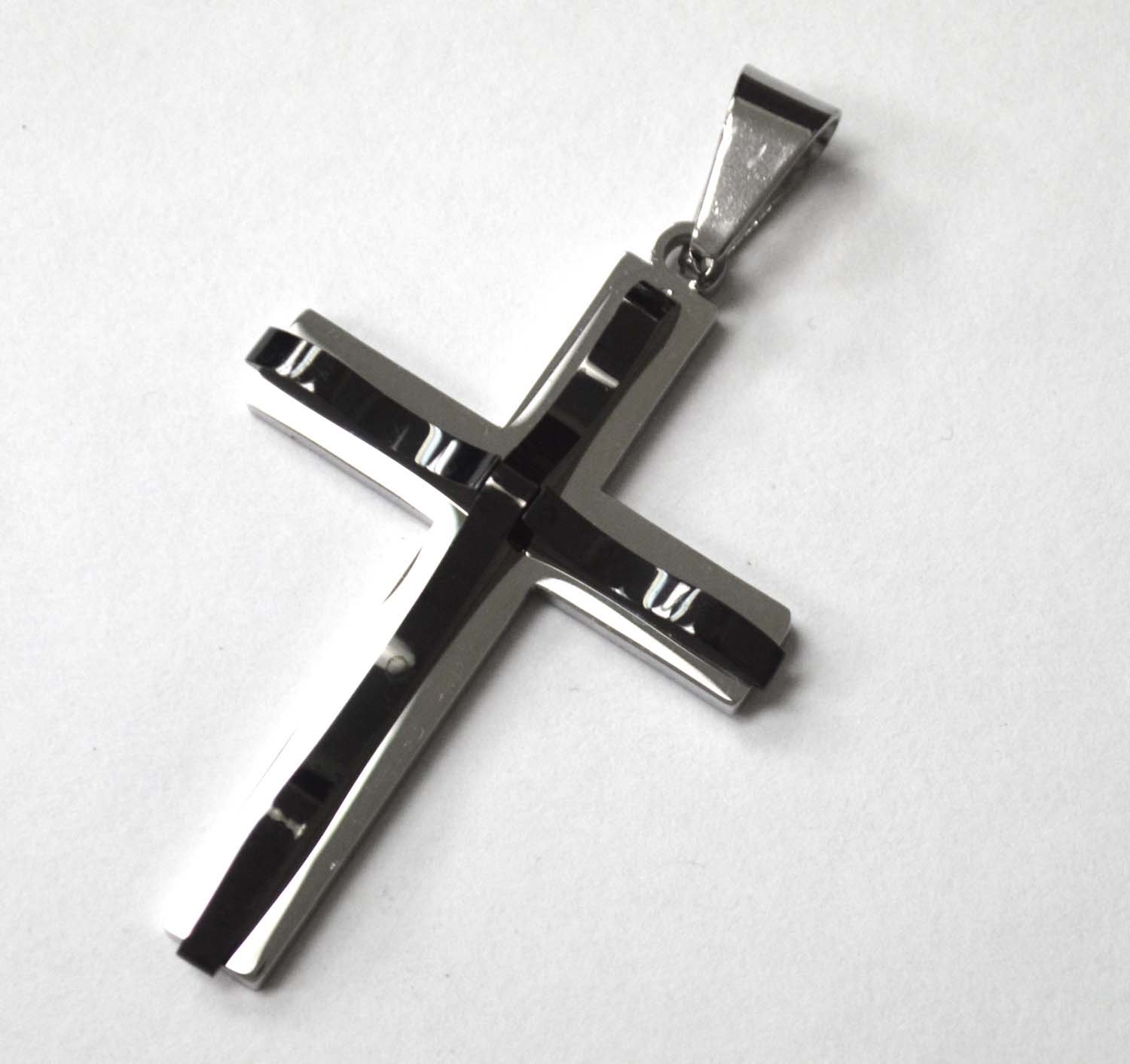 Cross  Stainless Steel Pendant 86-924B-L