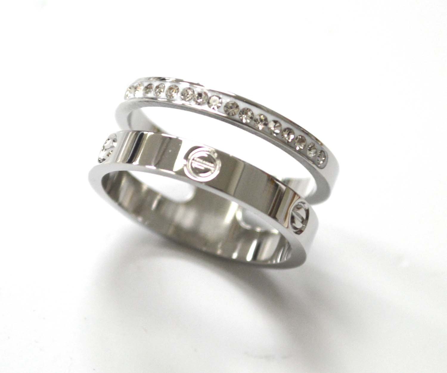 Designer Inspired Stainless Steel Ring 81-1526S