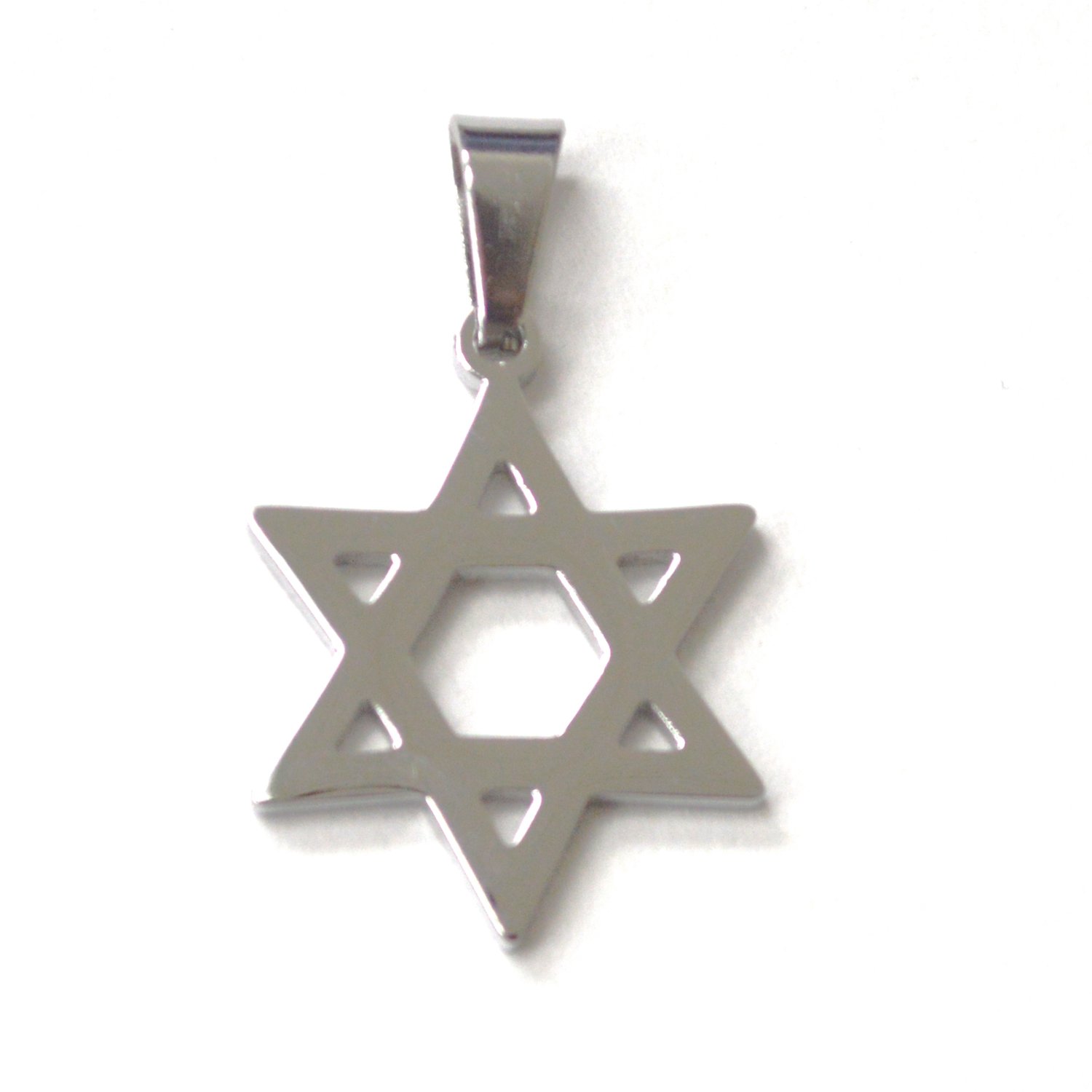 Star of David Stainless Steel Pendant 86-1421S-Sm