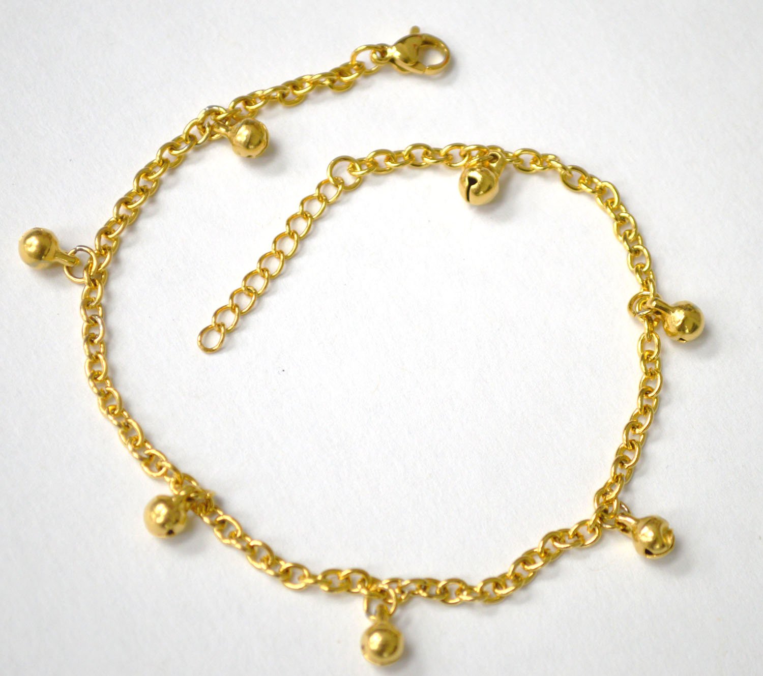 Dangling Bells Gold Plated Anklet 82-205G