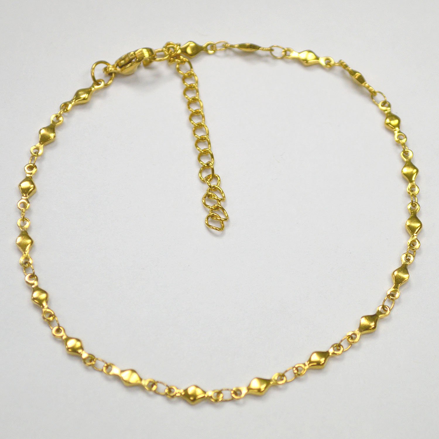 Diamond Shape Bead Gold Plated Anklet 82-160G