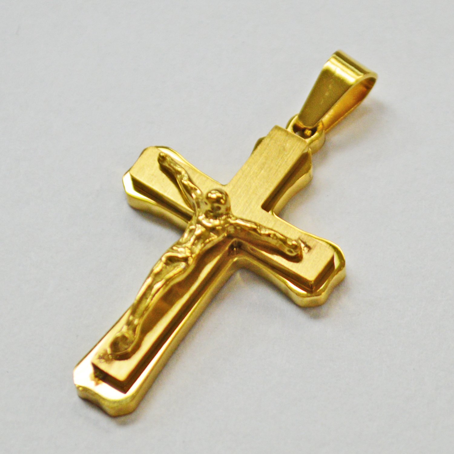 Crucifix Cross Gold IP Plated  Pendant 86-2205G