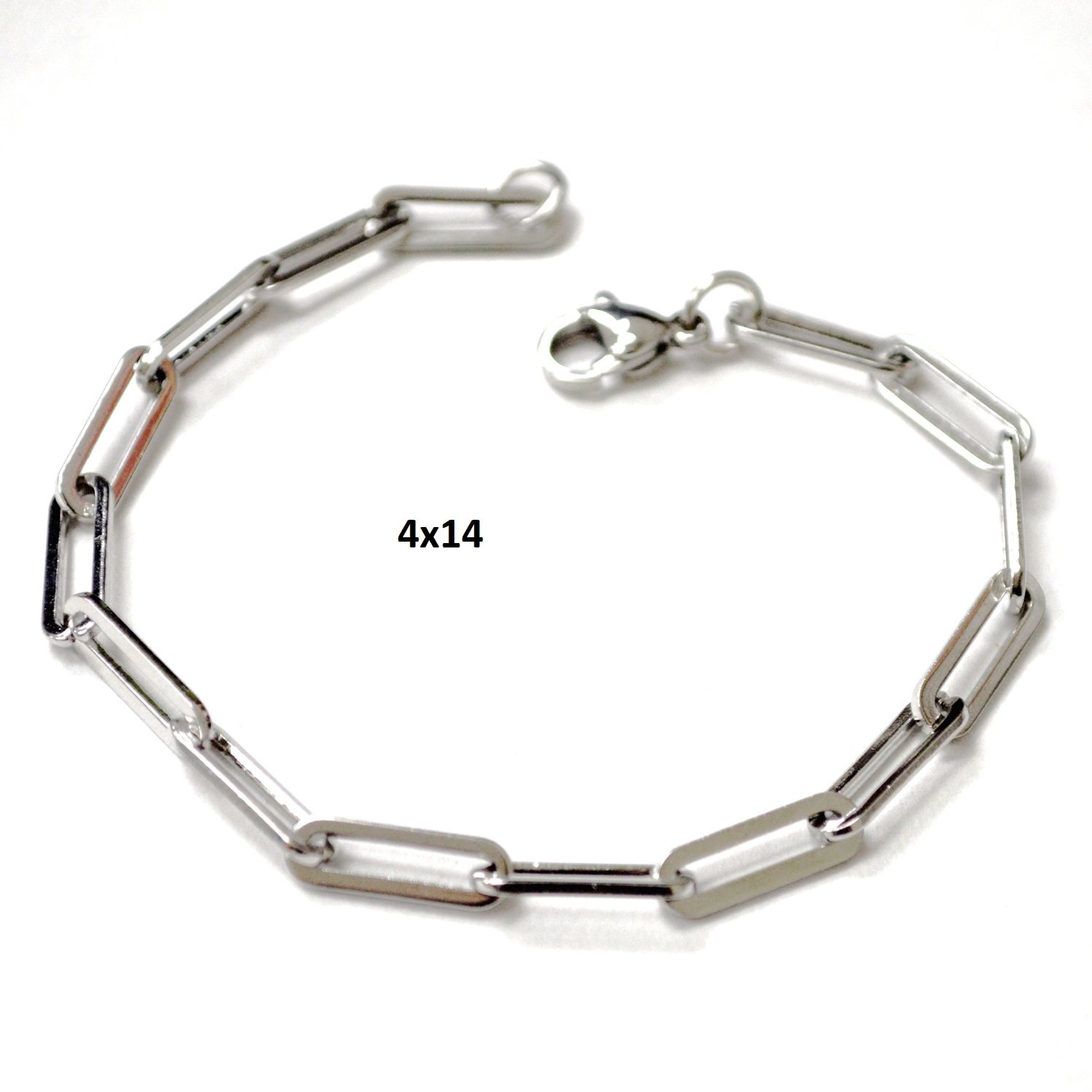 Paper Clip Stainless Steel Bracelet 84-1982S-4