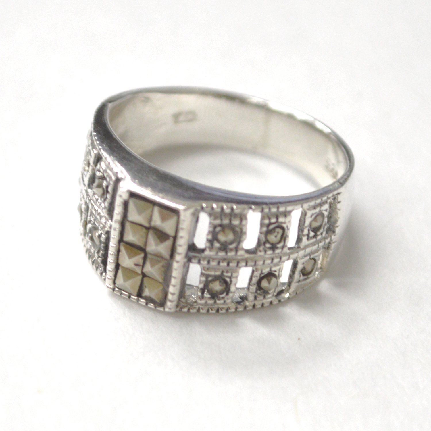 Marcasites Stones Sterling Silver Ring 51-3066