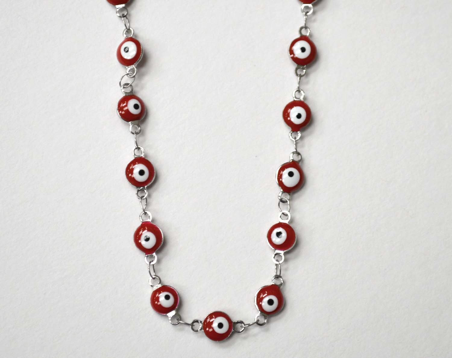 Eye Stainless Steel Necklace 85-1815S-Red