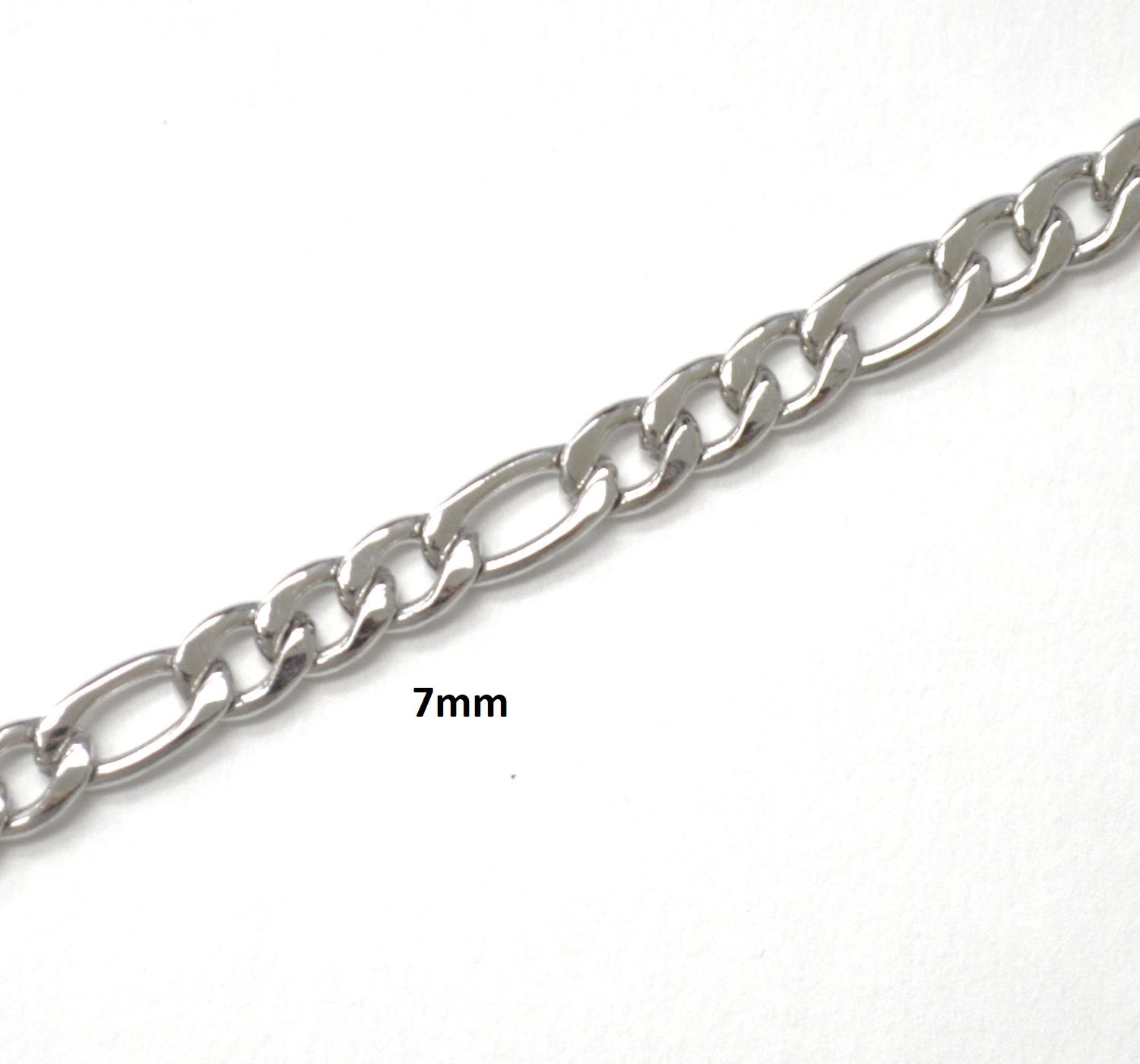 7mm Figaro Stainless Steel Bracelet 84-110-7 (2/pkg)