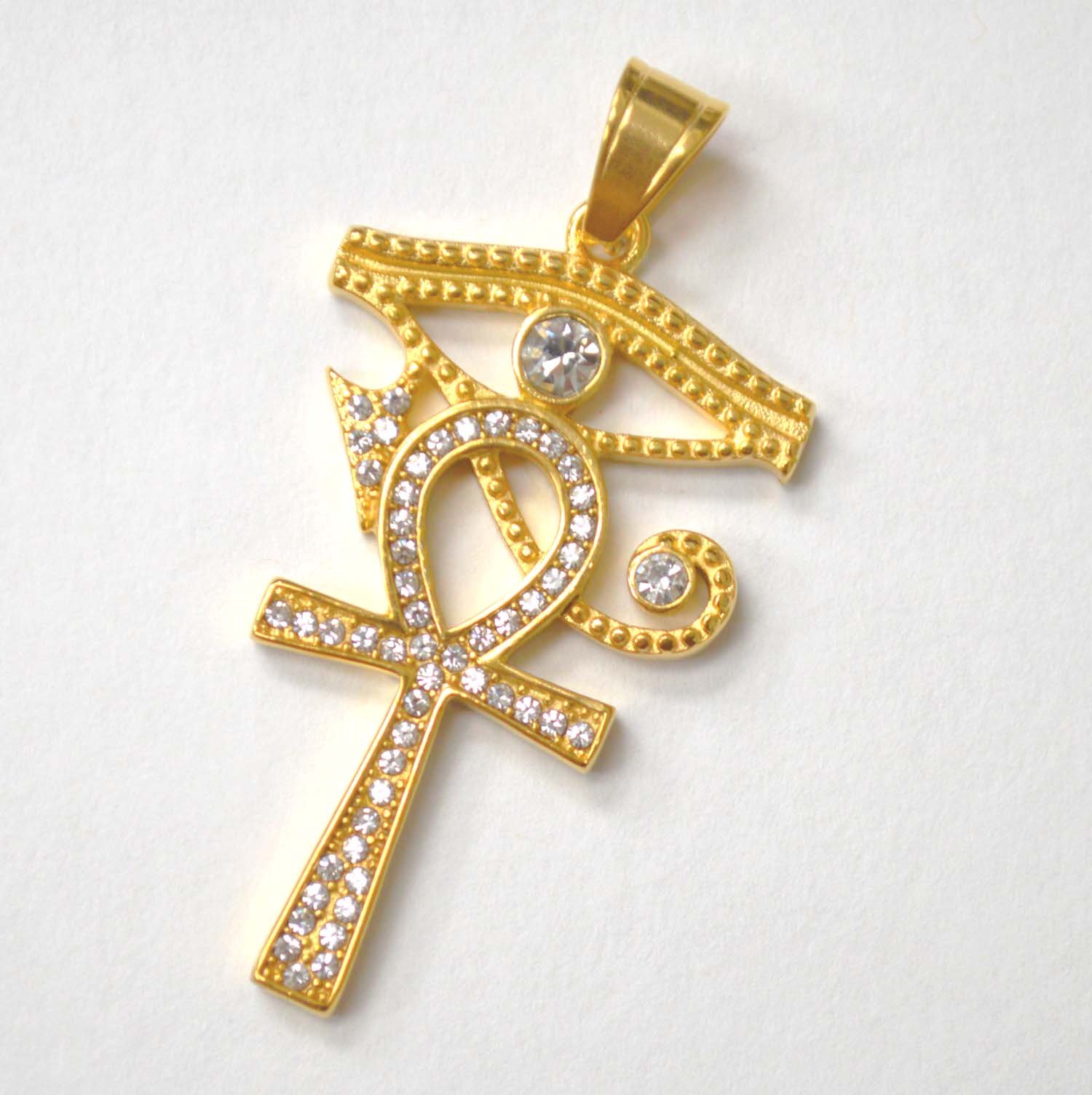 Ank with Eye of Horus Gold Plated Pendant 86-2588G