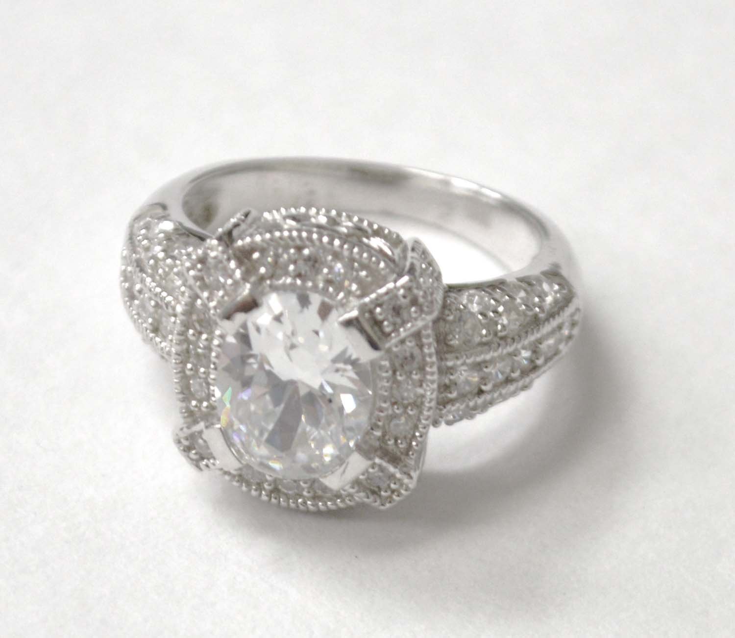 CZ Stone Ring Sterling Silver 51-2028