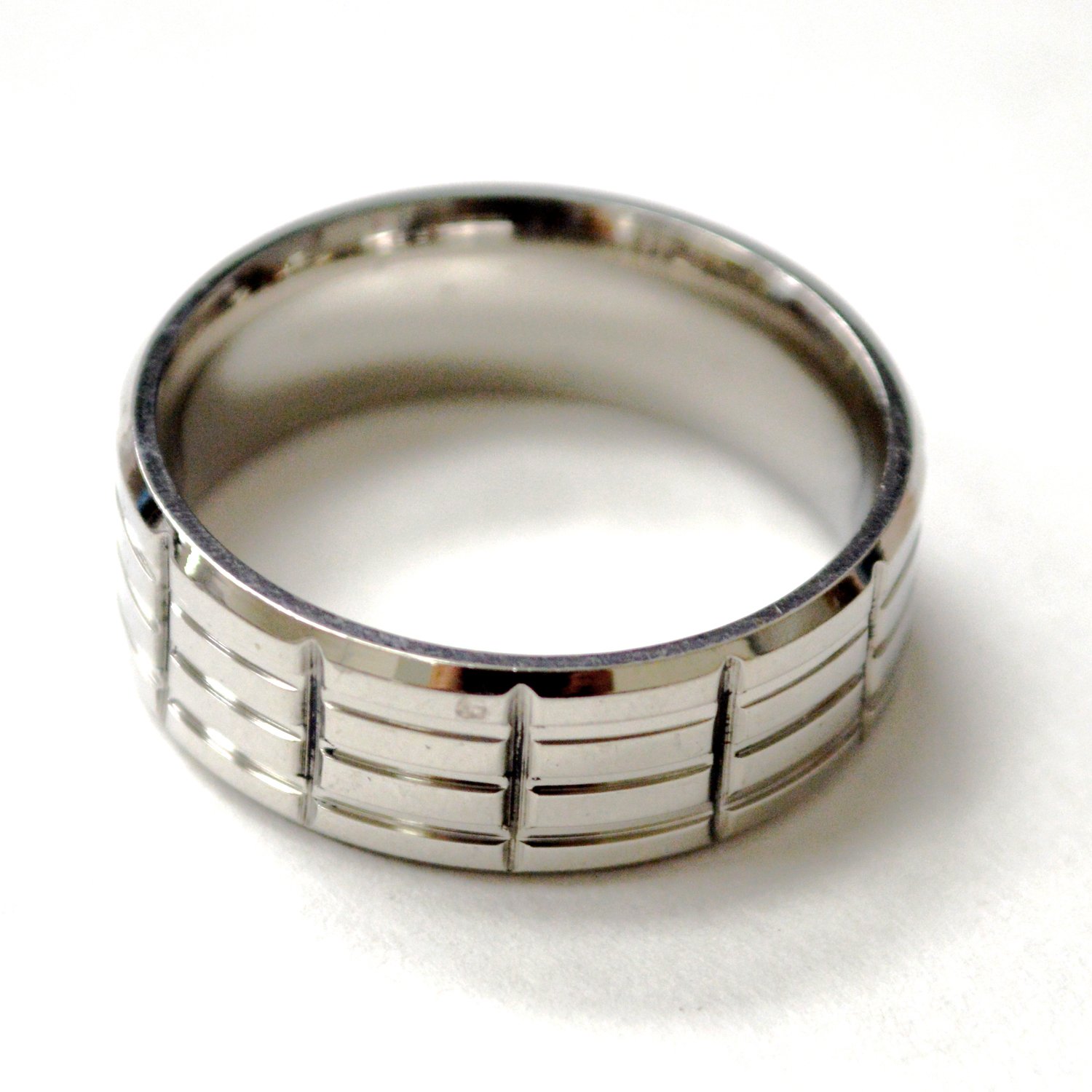 Grooved Tire Pattern Stainless Steel Ring 81-1758S