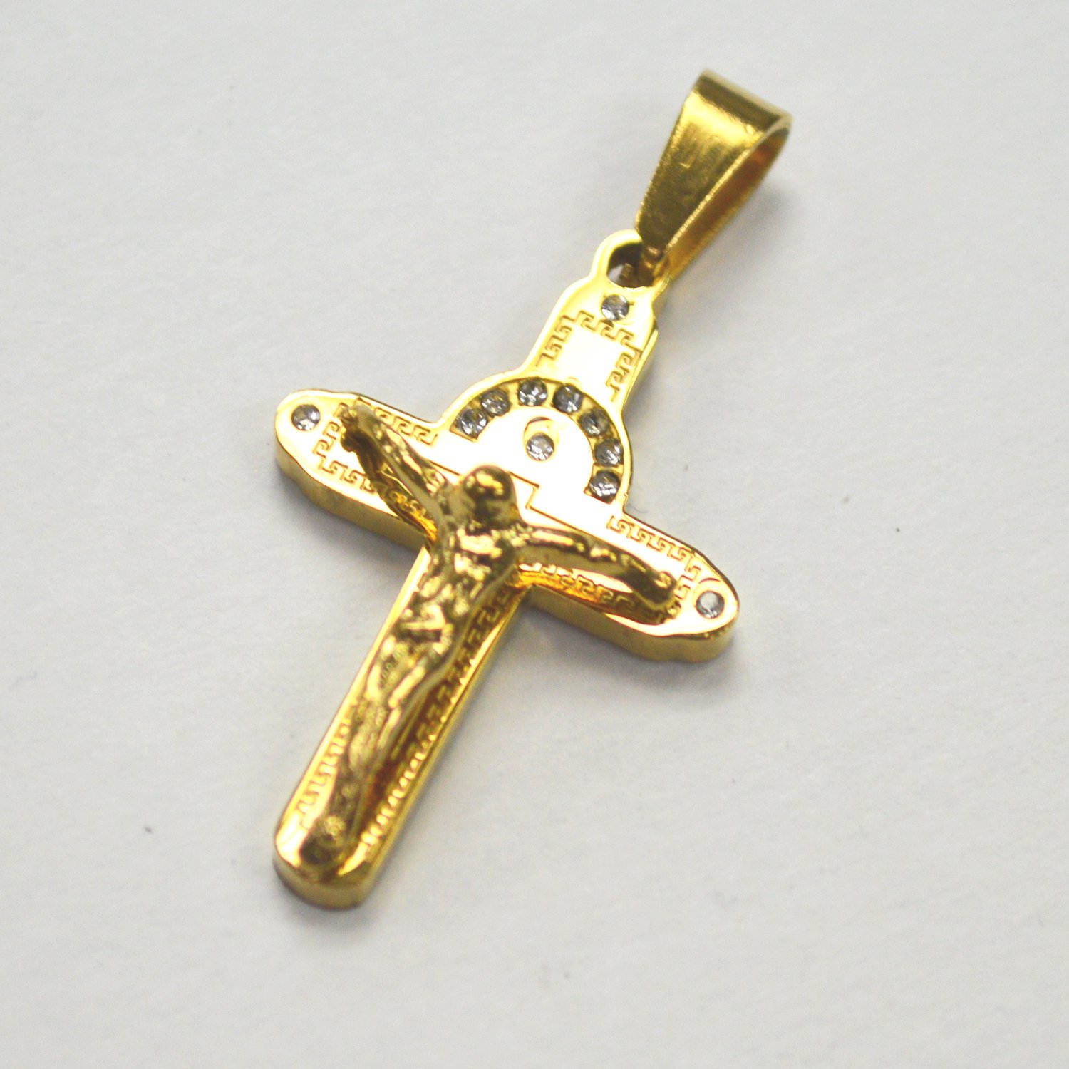 Crucifix Cross Gold IP Plated Pendant 86-2236G