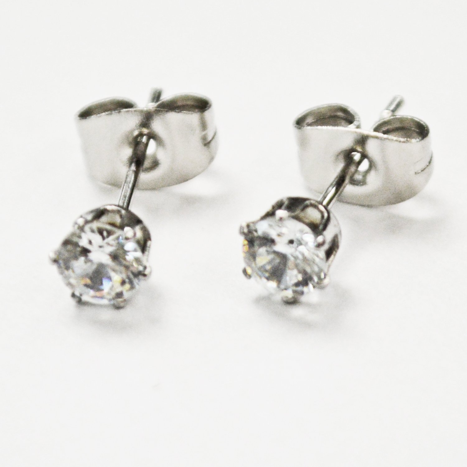 4mm Round CZ Earrings-10 Prs 83-103-4