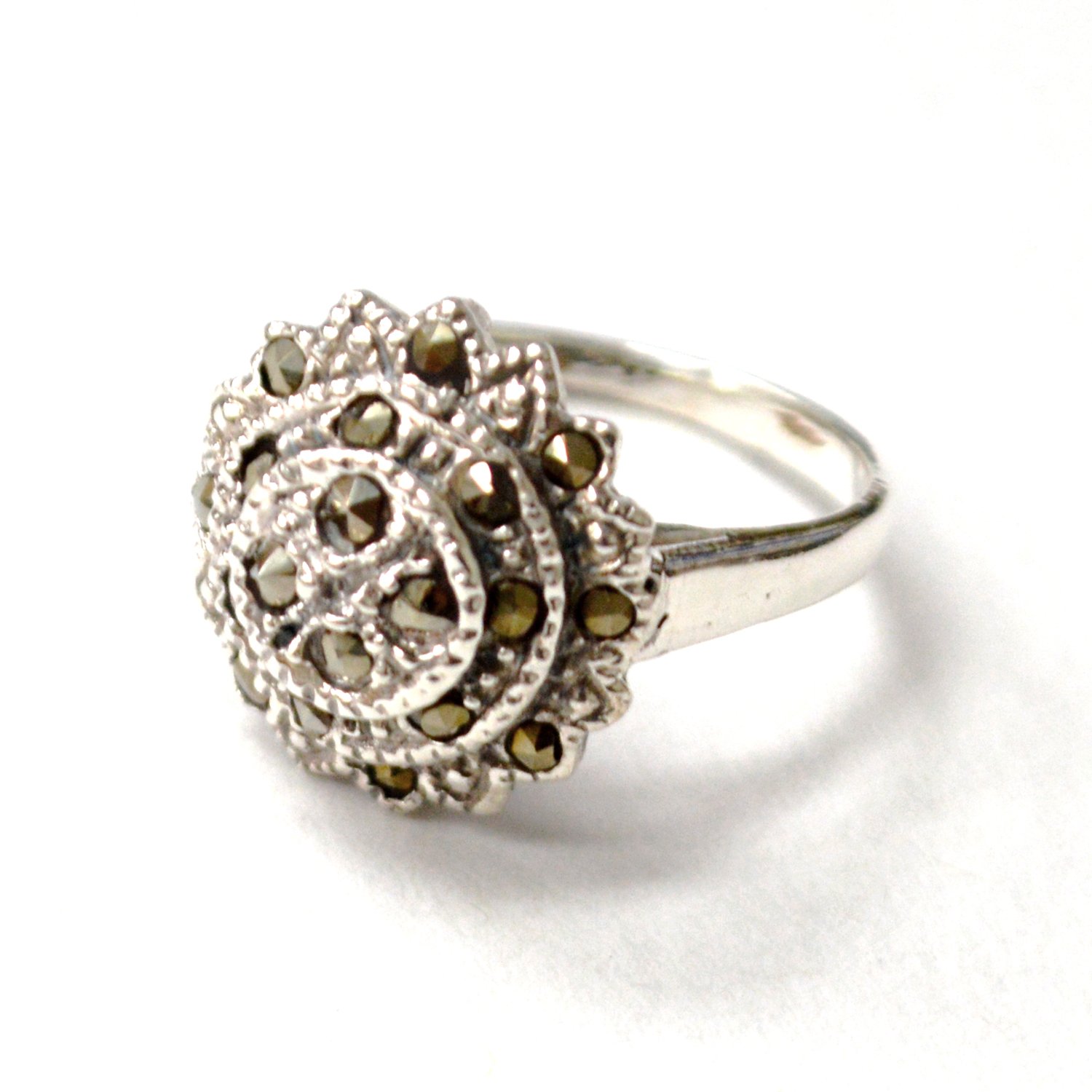 Marcasites Stone Sterling Silver Ring 51-3117