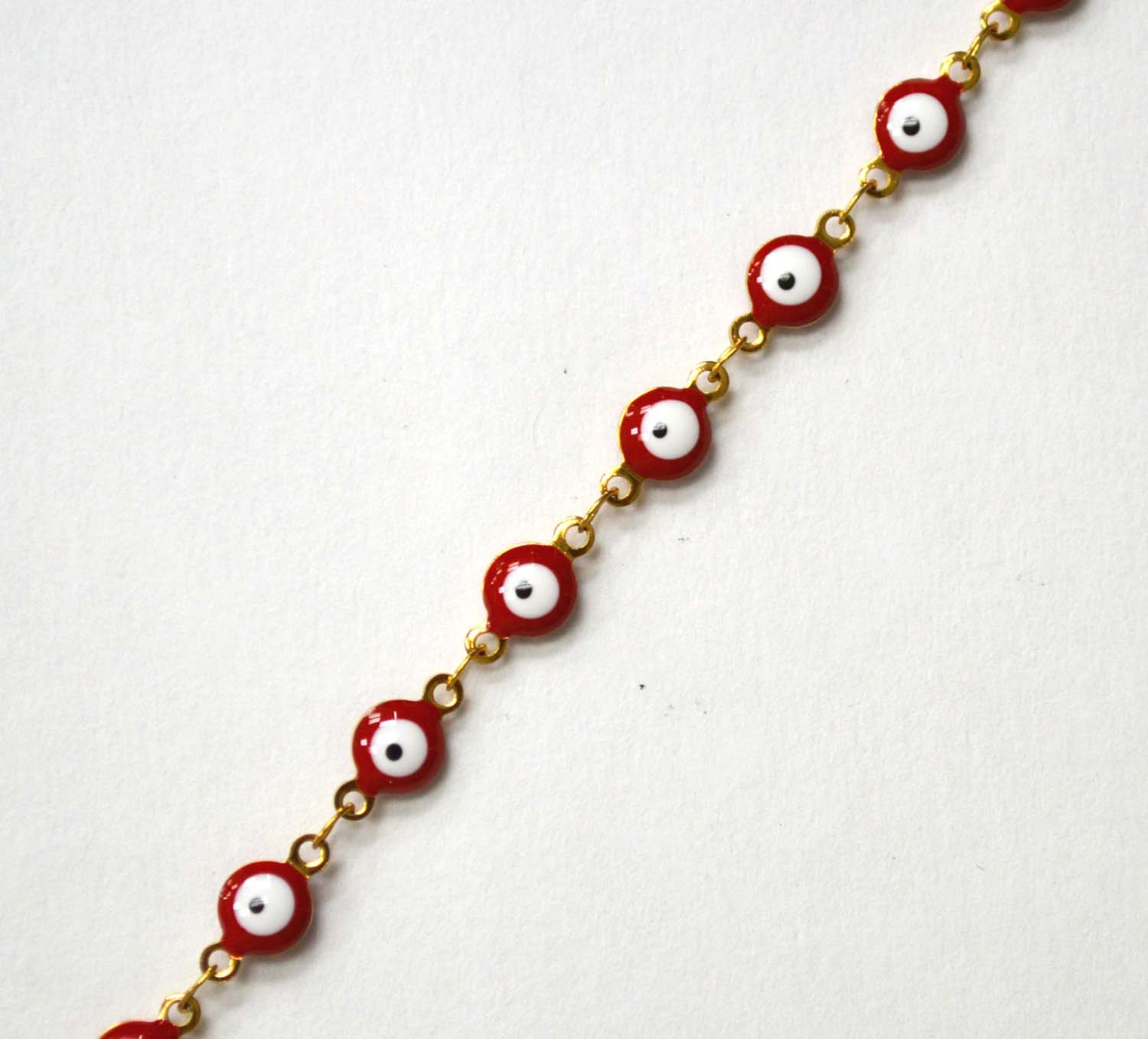 Eye Gold IP Plated Anklet 82-1815G-Red