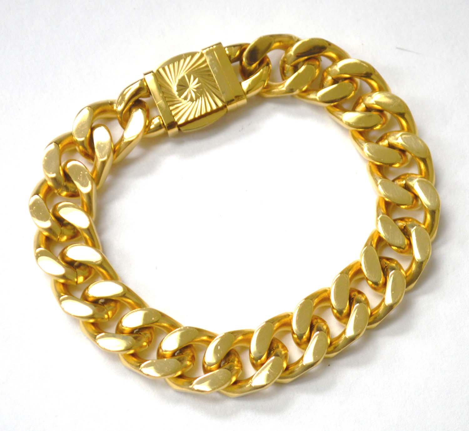 14mm Cuban Sq Gold Plated with Fancy Lock 84-1867G-14-5