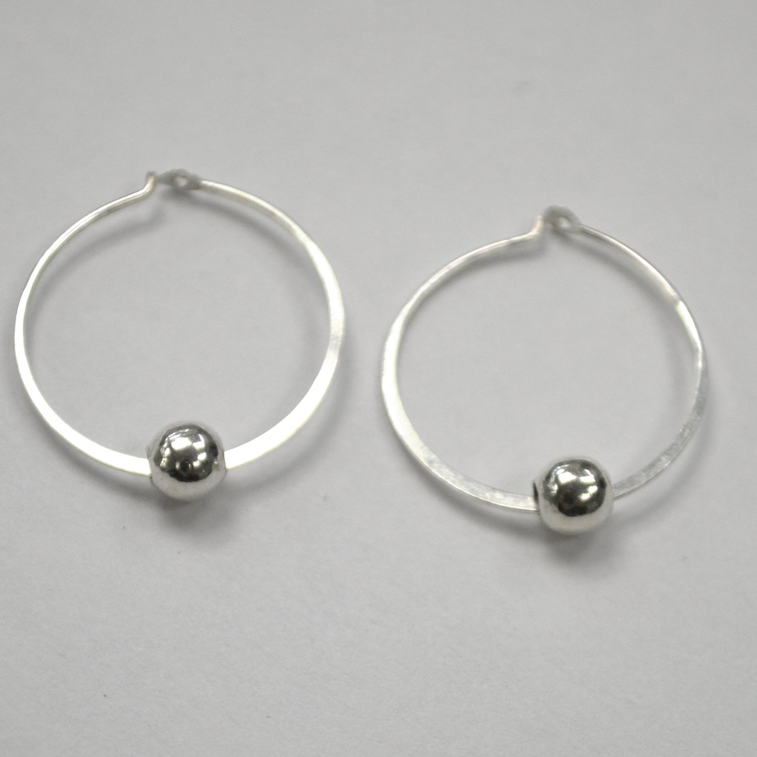 Wire Hoop Sterling Silver Earrings 53-1067