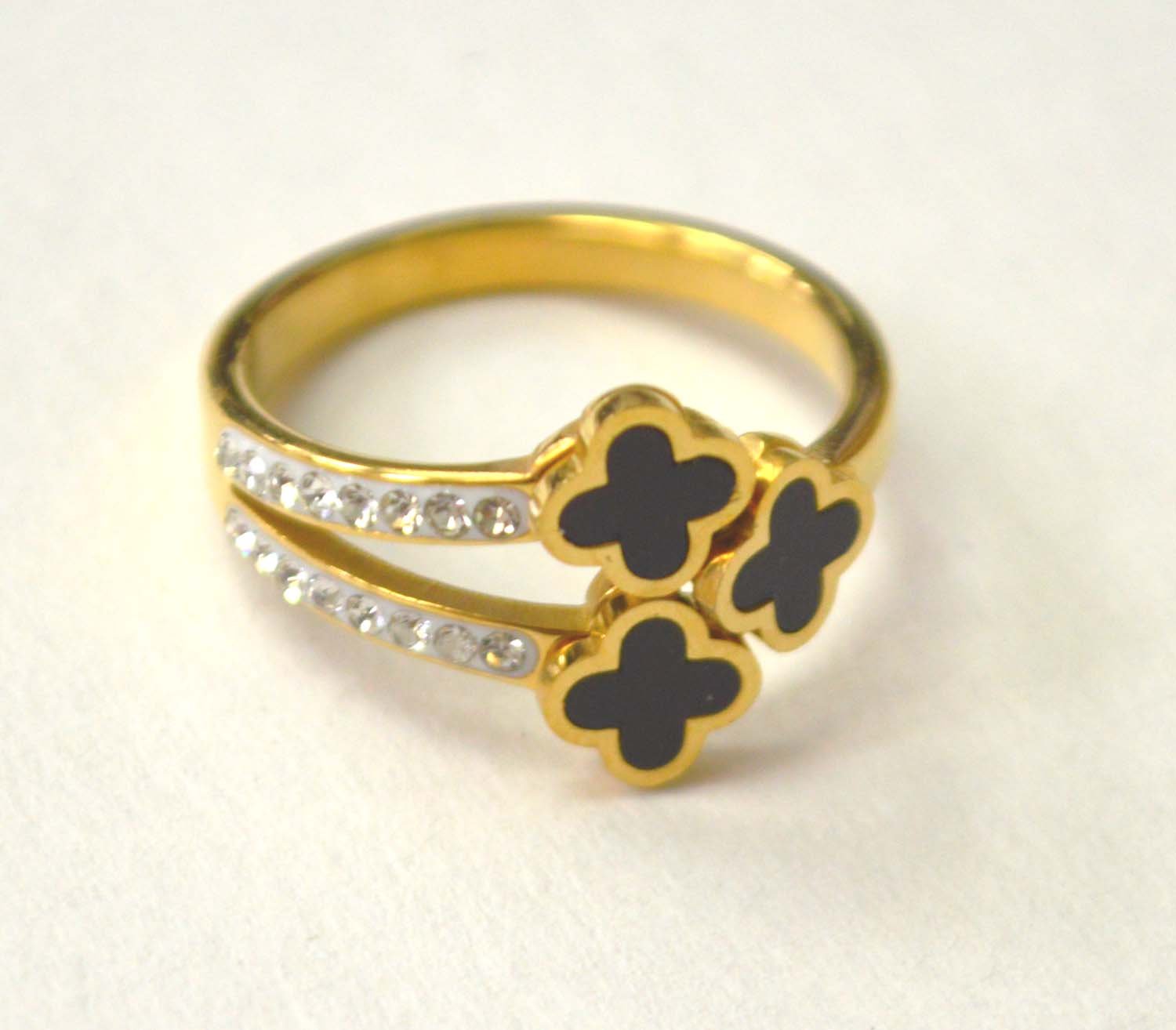 Stone Gold IP Plated Ring 81-1487G