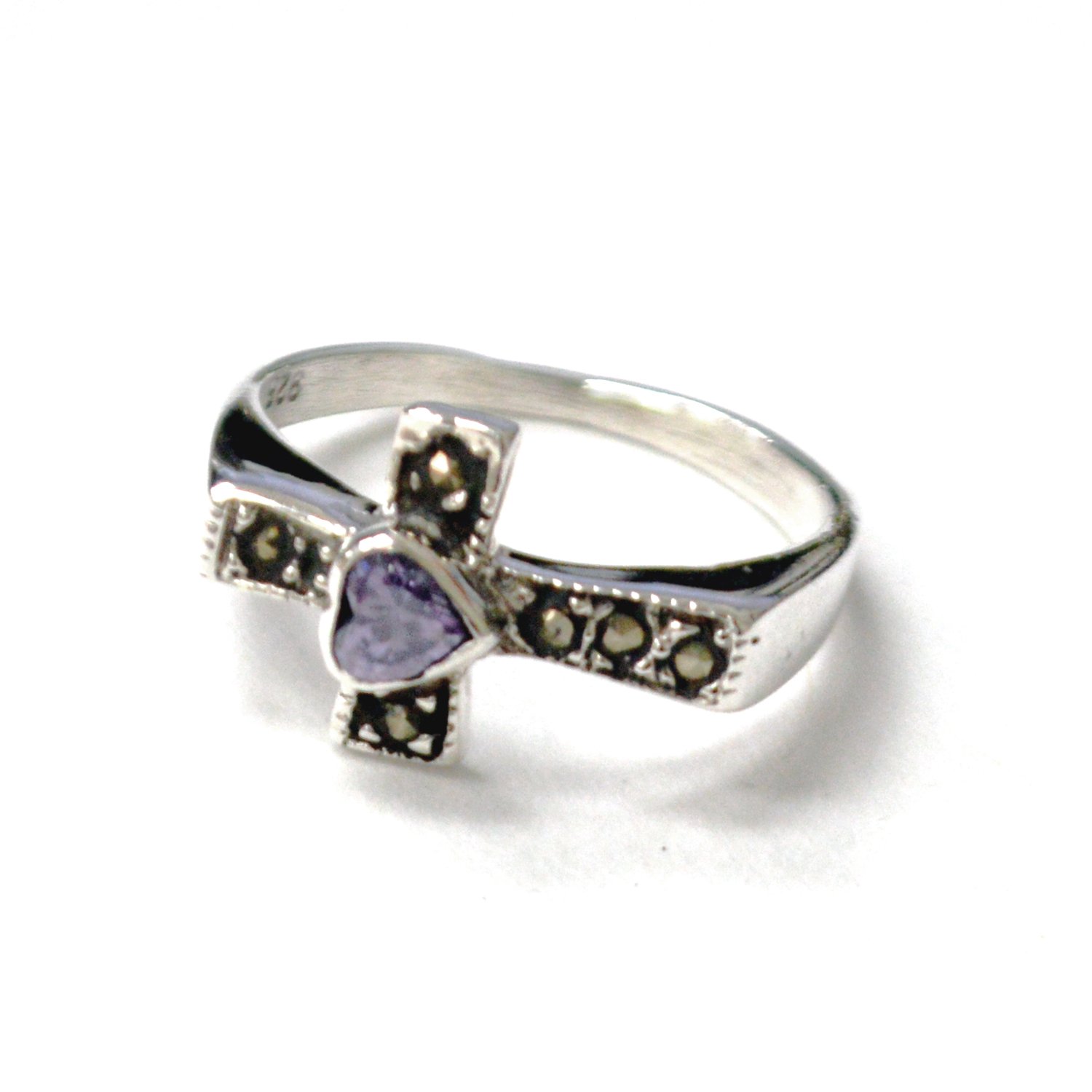 Cross Marcasite Stone Sterling Silver 51-3125