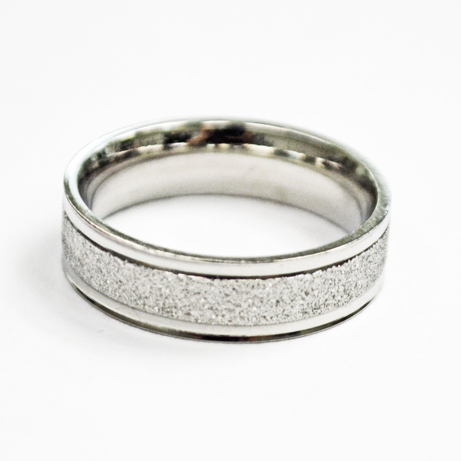 Glitter Stainless Steel Ring (6mm) 81-1242S