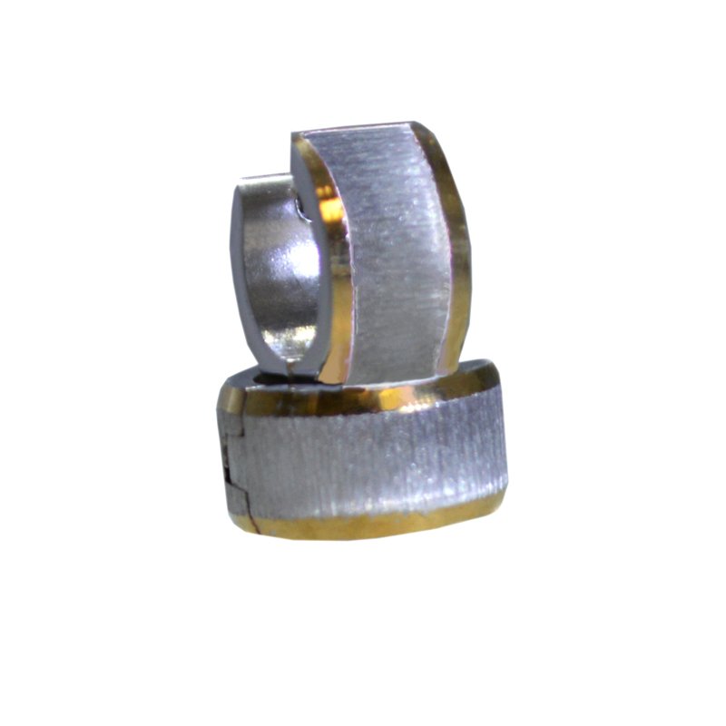 2 TONES HUGGIE EARRINGS