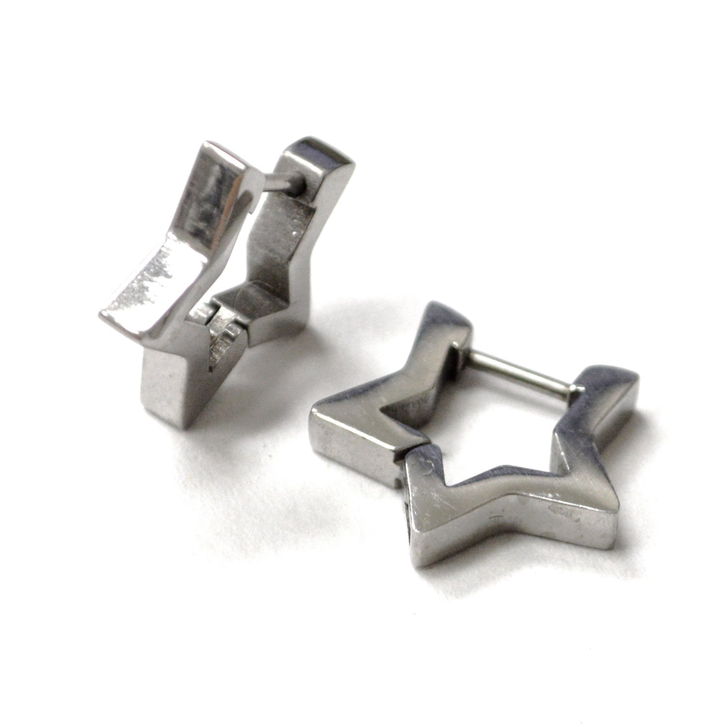 Star Shape Hoops Earrings Stainless Steel 83-784S