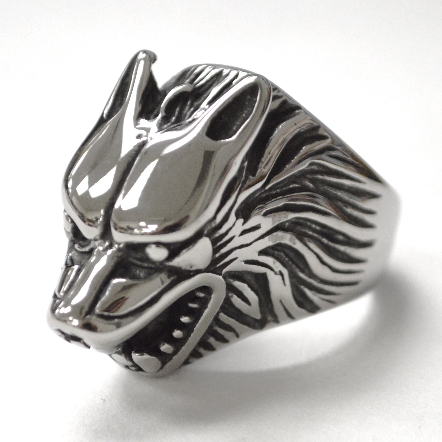 Wolf Head Ring Stainless Steel Ring 81-455S