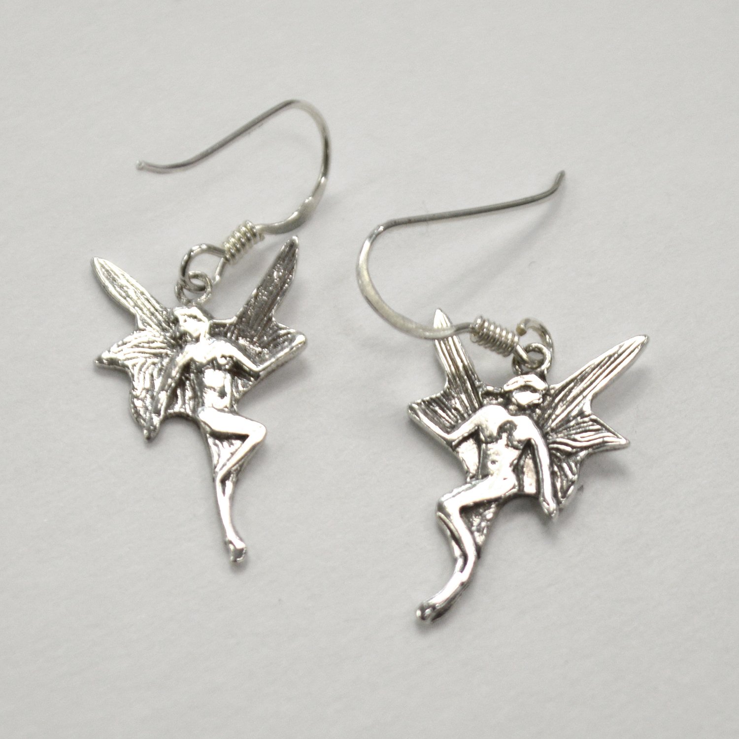 Fairy Dangling Sterling Silver Earrings 53-5247-D