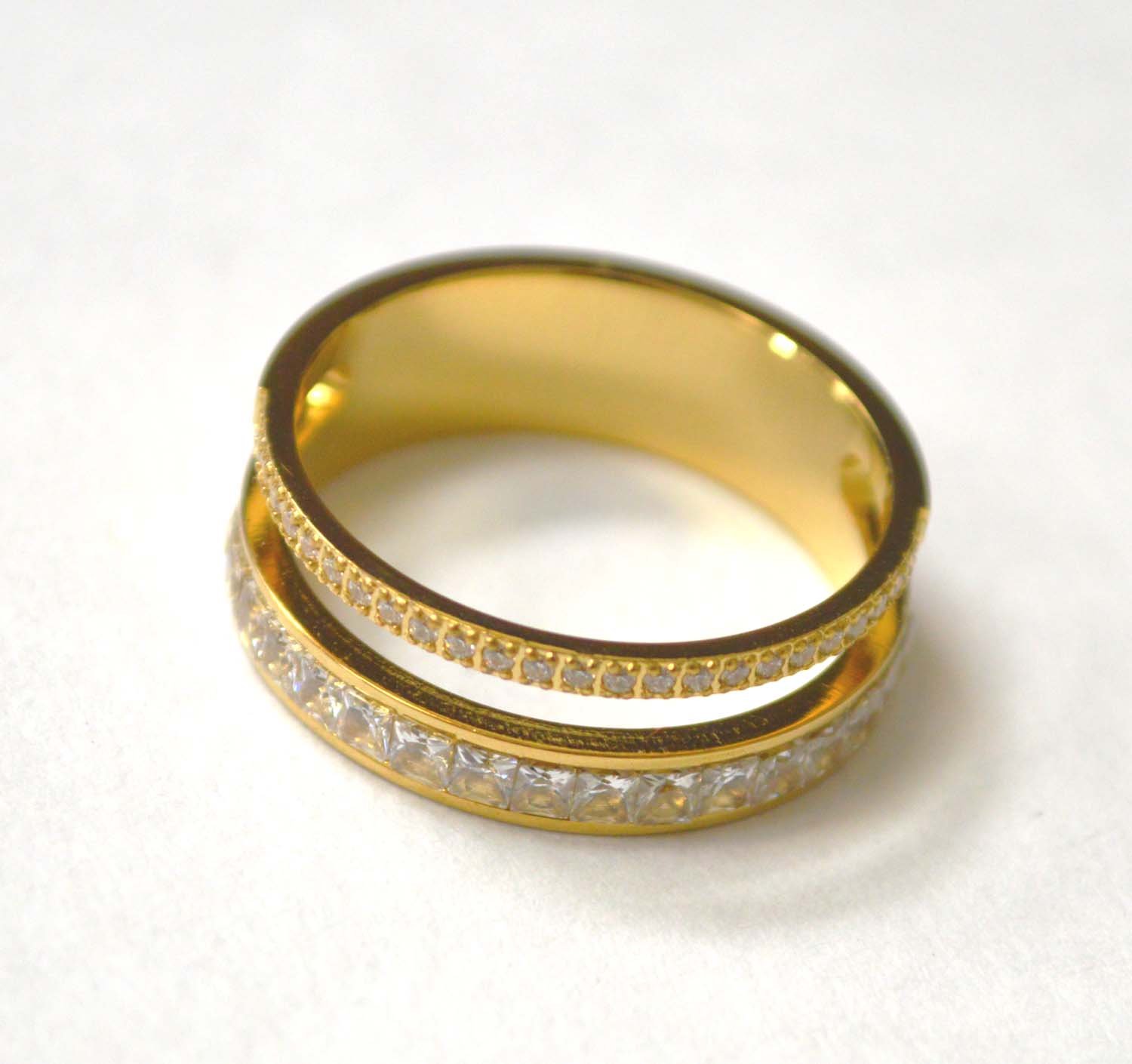 Designer Inspired Gold Plated Ring 81-1525G