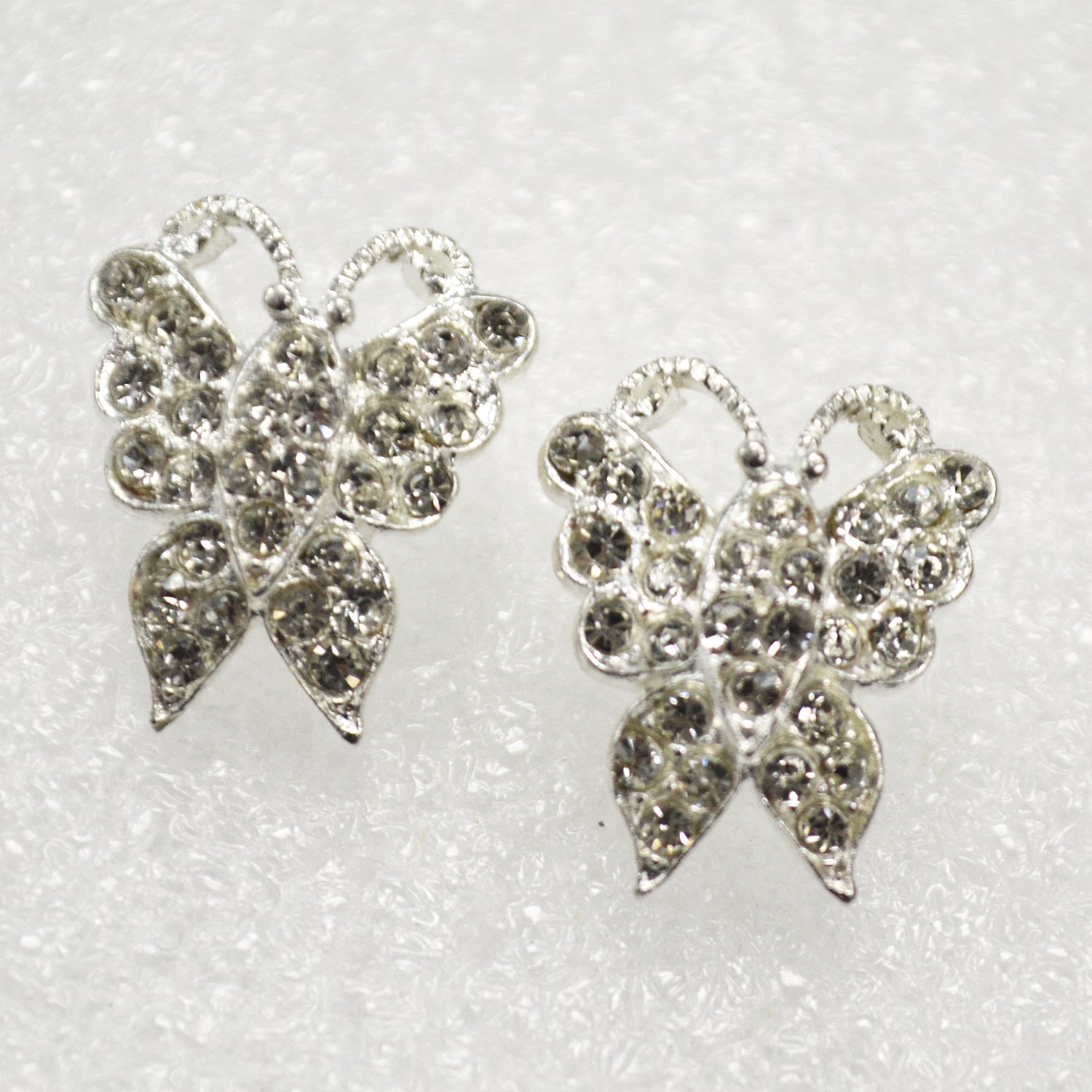 Butterfly CZ Stone Sterling Silver Earrings 53-3004