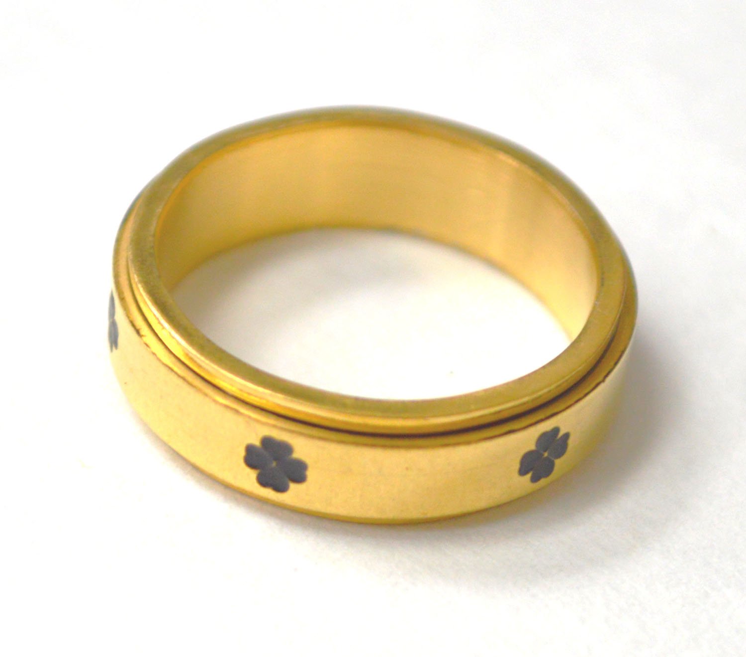 Clover Leaf Spinner Gold IP Plated Ring 81-1639G