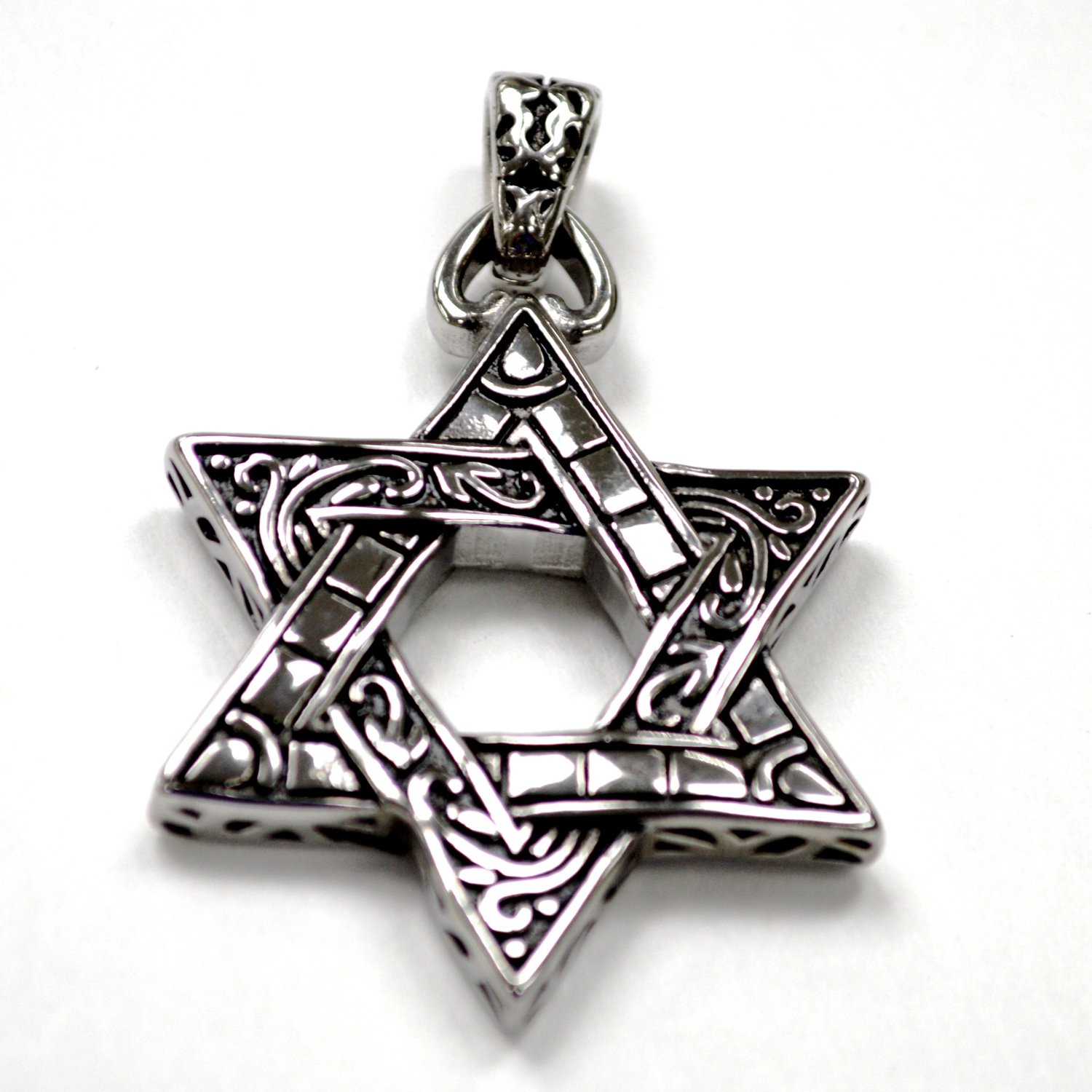 Star of David Stainless Steel Pendant 86-1677S