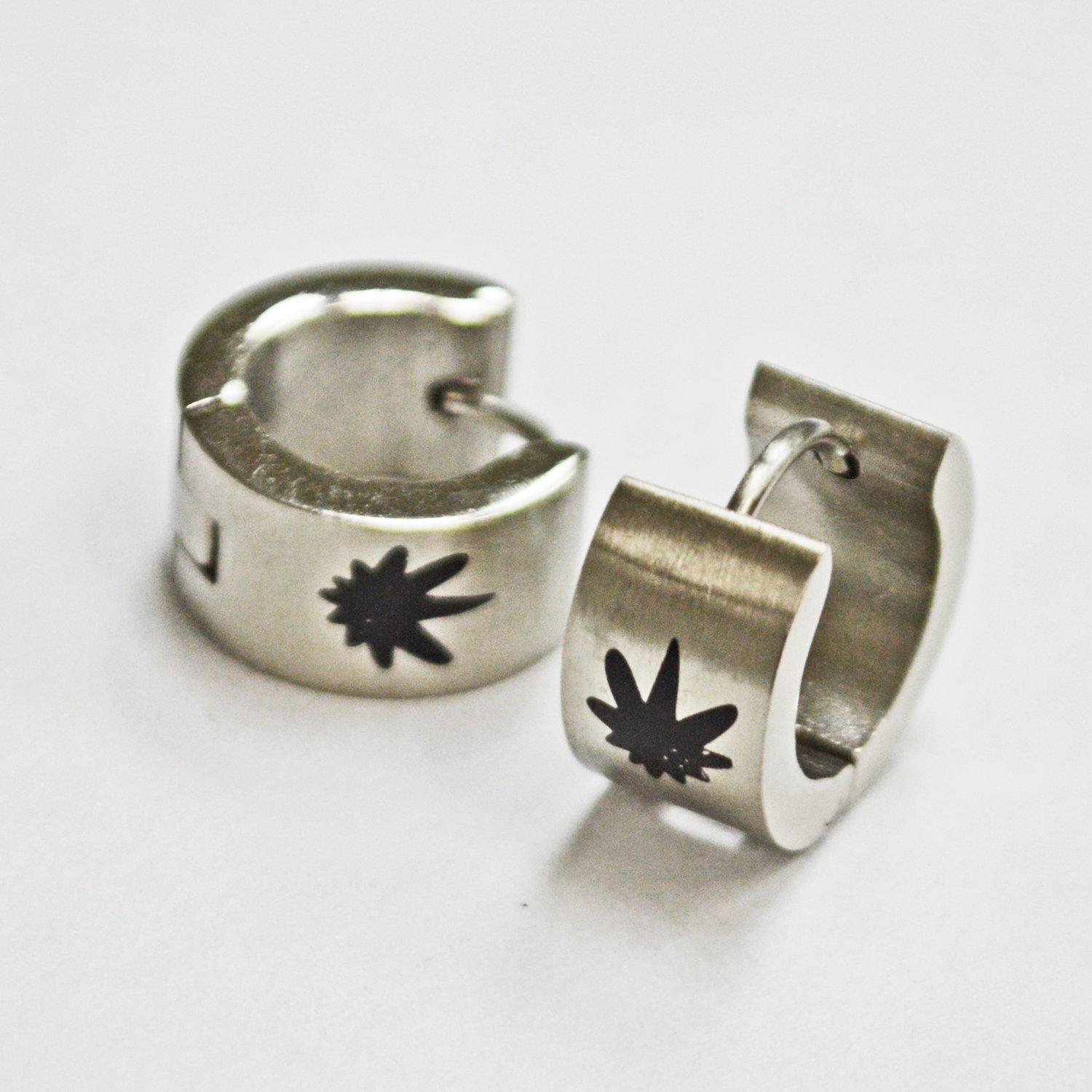 Pot Leaf Huggies Earring 83-247S