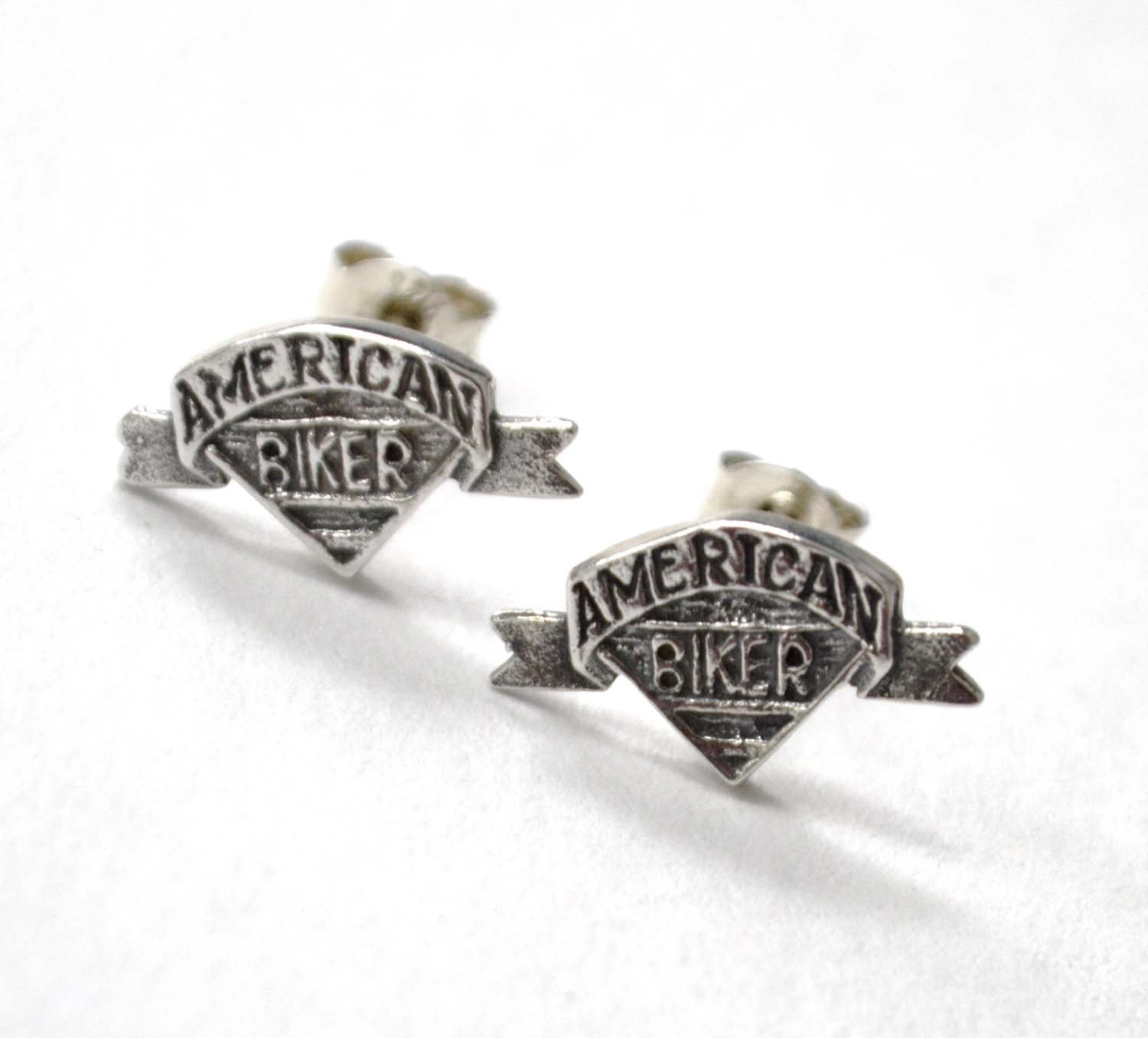Biker Stud Earring Sterling Silver 53-5026