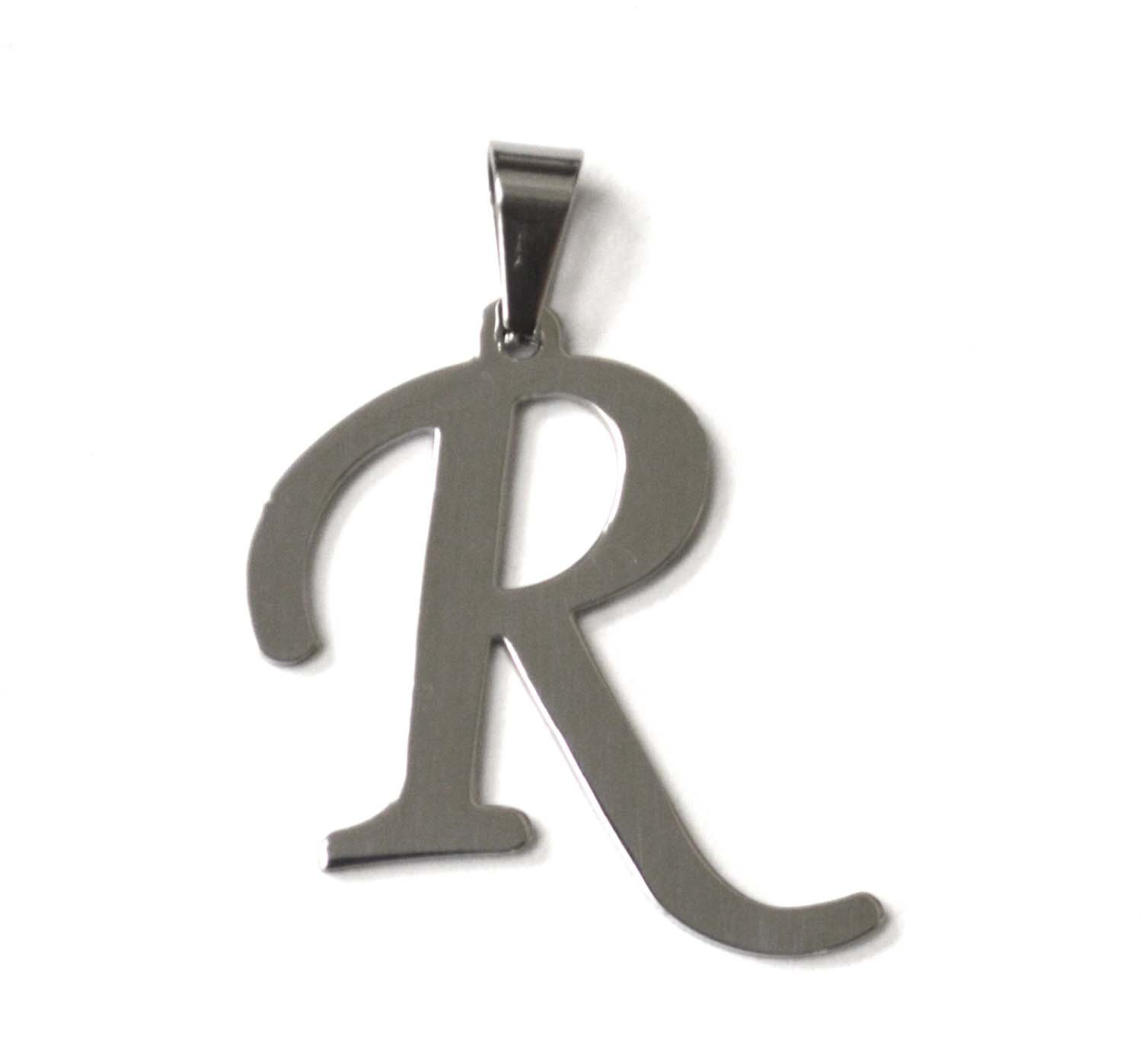 R Initial Pendant Stainless Steel 86-695S-R