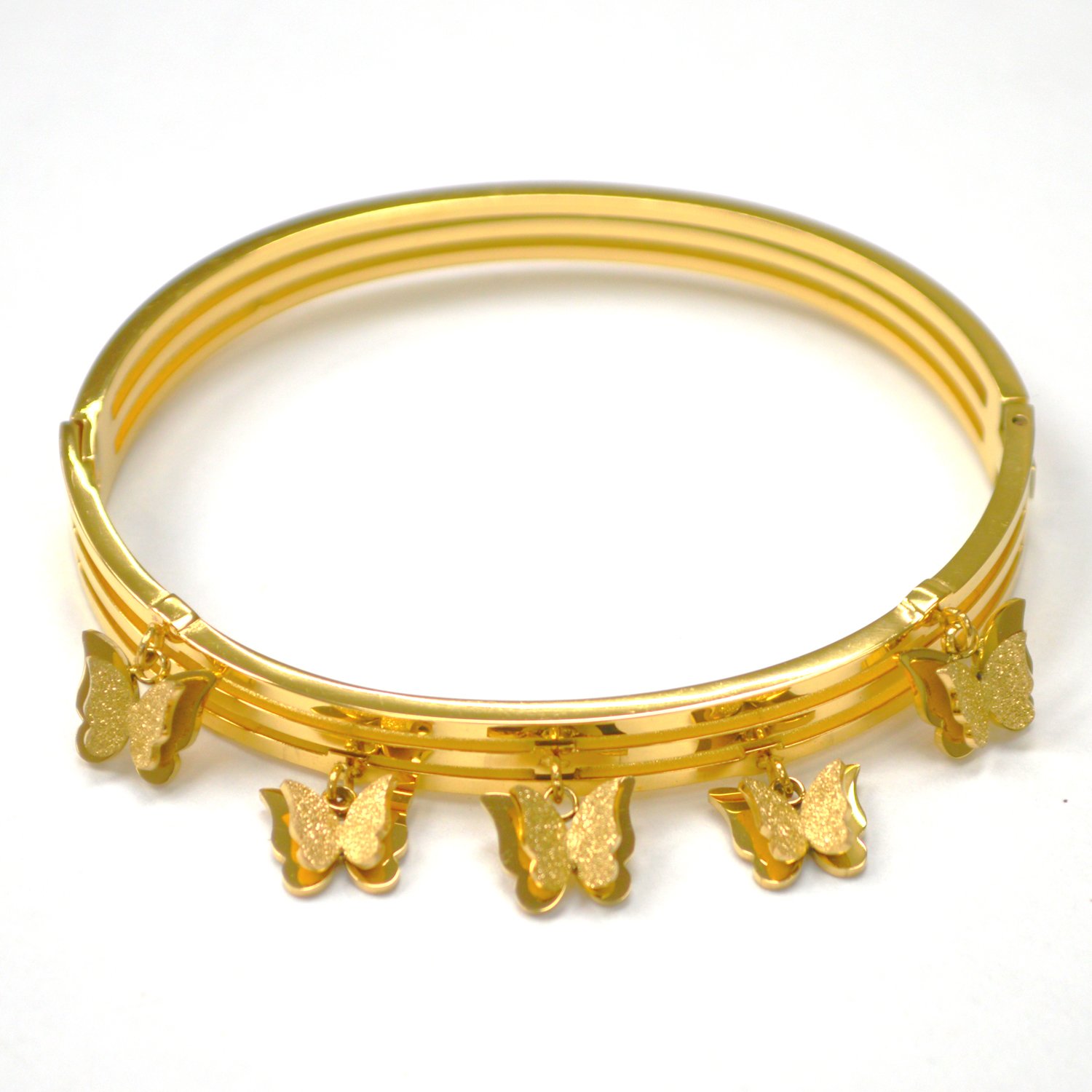 Butterfly Gold Plated Bangle 84-1928G