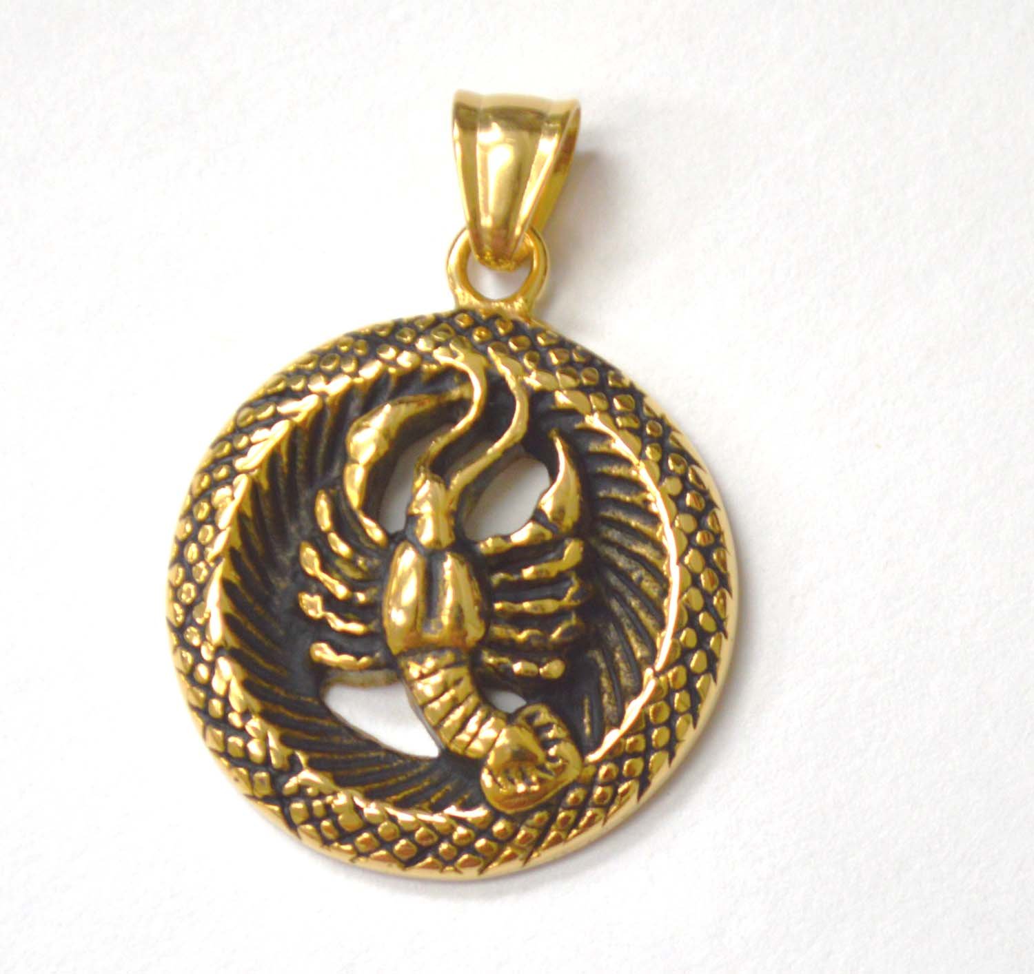 Zodiac Sign Gold Plated Pendant 86-2411G Cancer