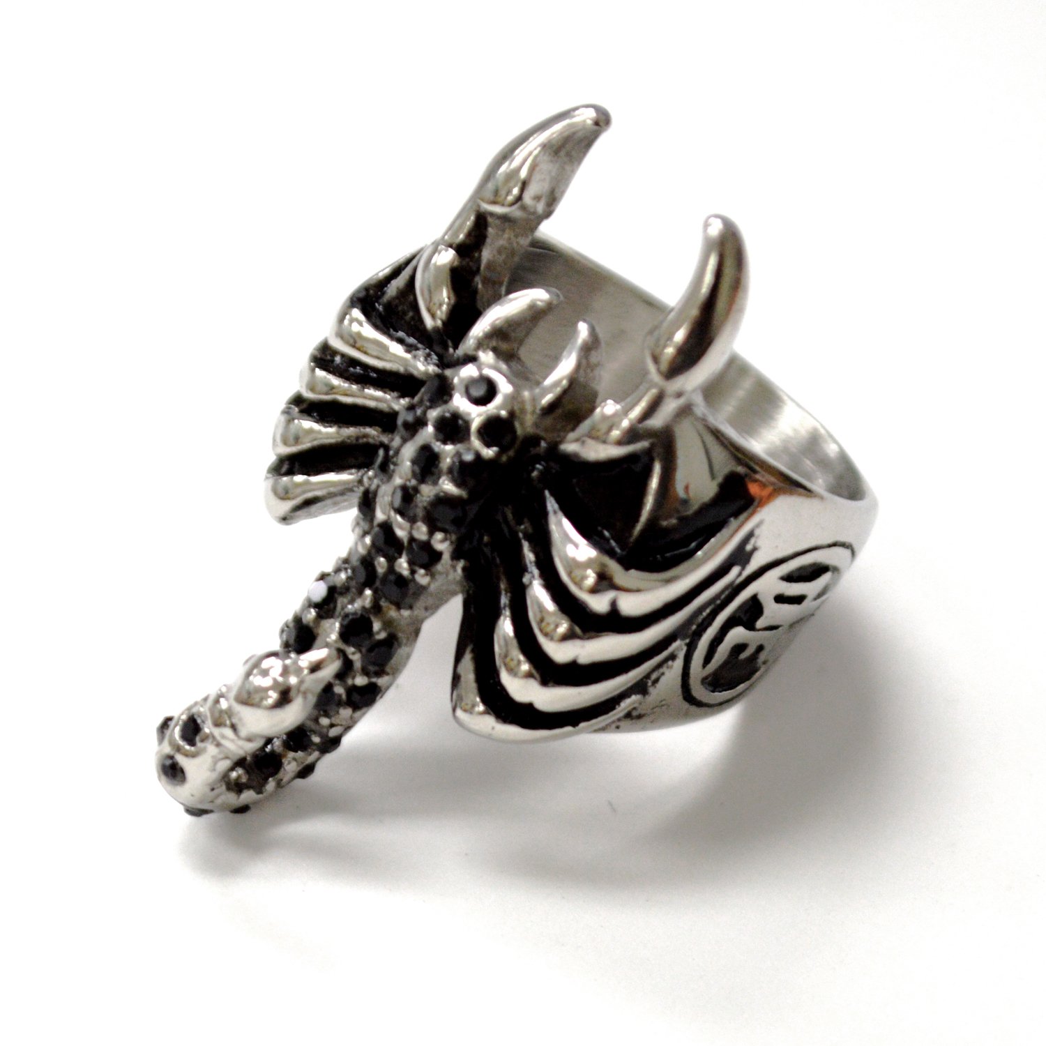 Scorpion with Black Stones Ring 81-1824