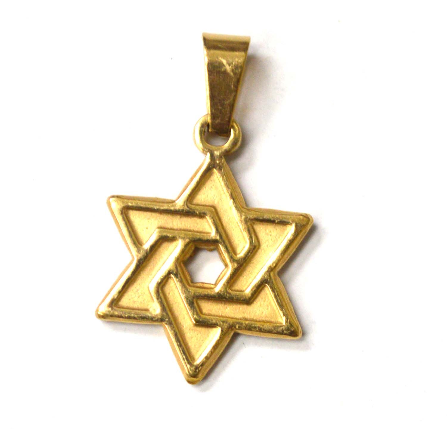 Star of David Gold IP Plated Pendant 86-2497G