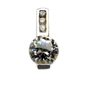 CZ Stone Pendant Sterling Silver 562055
