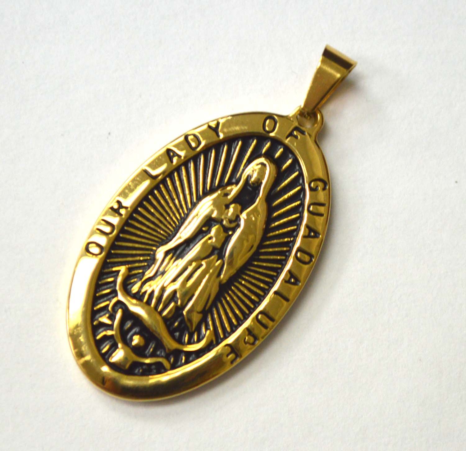 Our Lady of Guadalupe Gold Plated Pendant 86-2198G-L