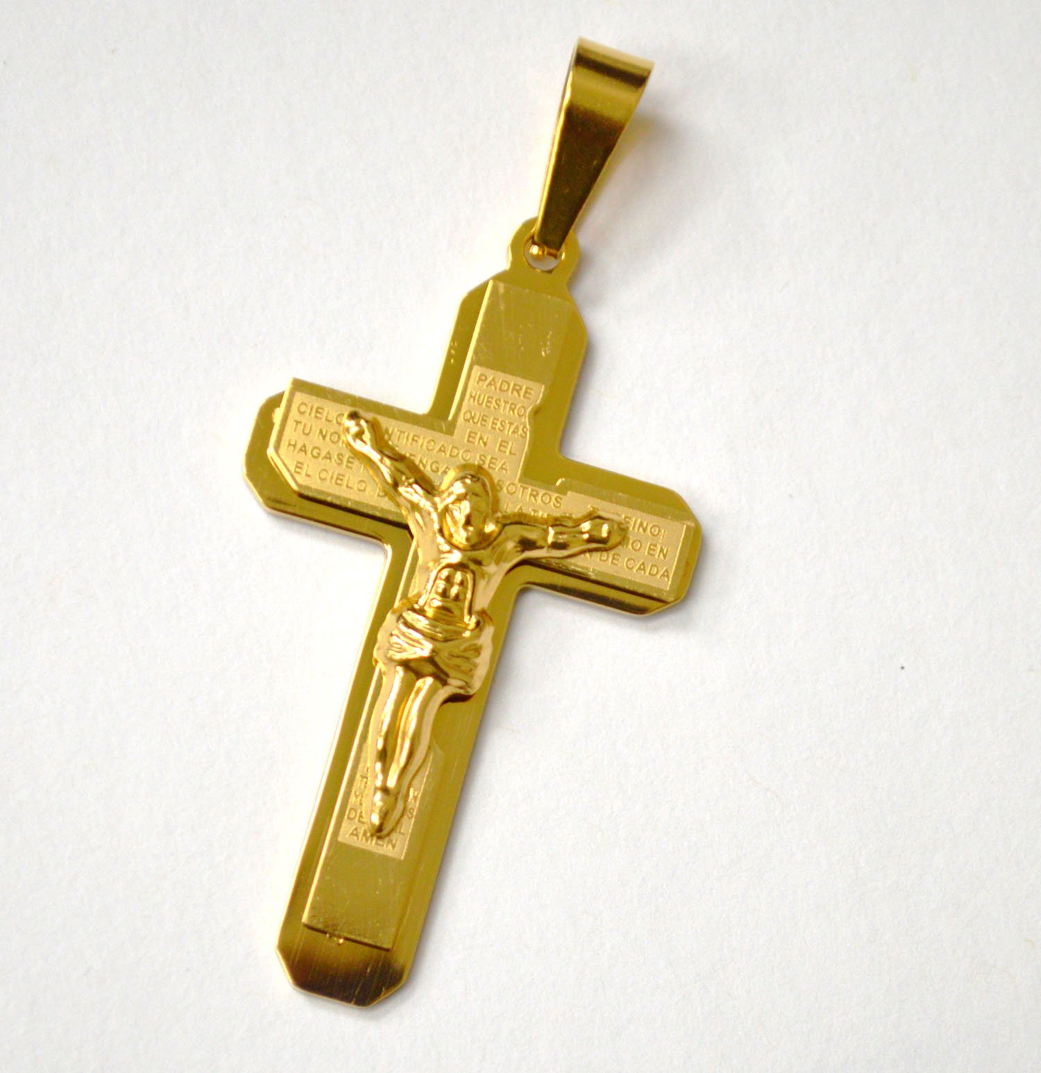 Crucifix Cross Gold IP Plated Pendant 86-2860G