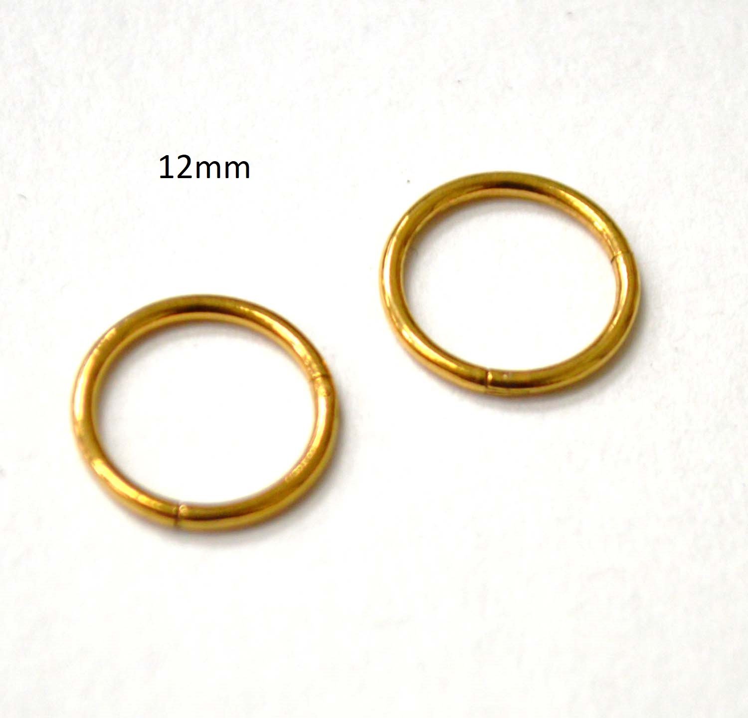 Hinged Gold Plated Hoops Earrings (12mm)83-820G-3