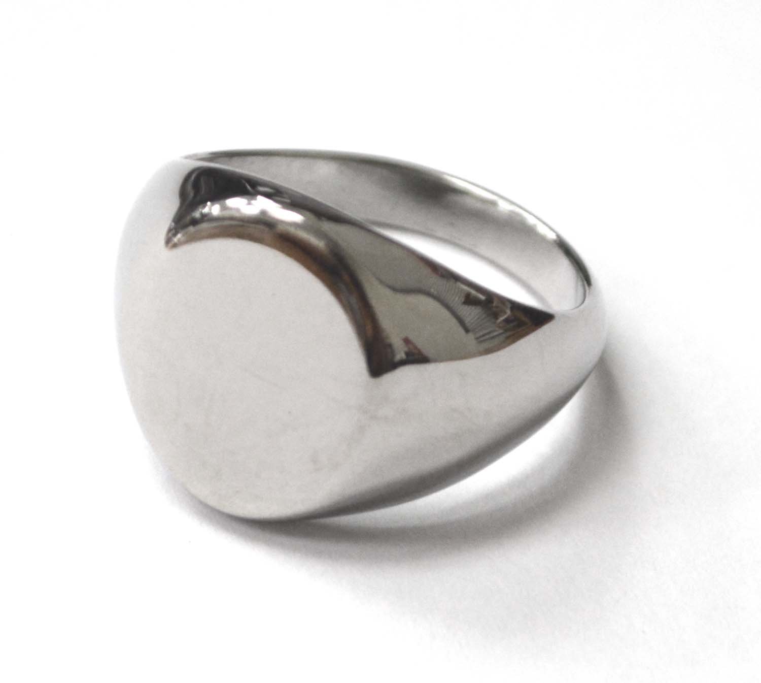 Oval Shape Signet Stainless Steel Ring 81-1482S