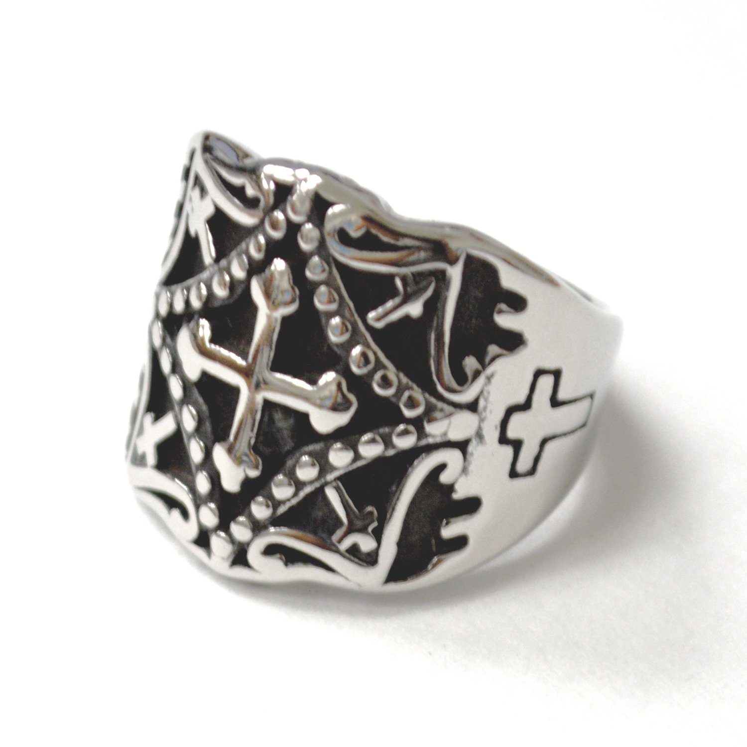 Maltese Cross Stainless Steel Ring 81-902