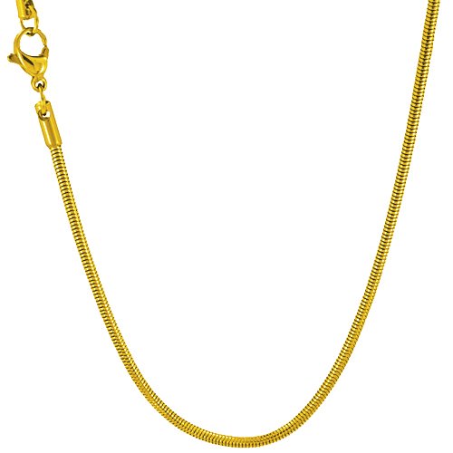 1.9mm Snake Gold IP Plated Chain 85-138G-1.9