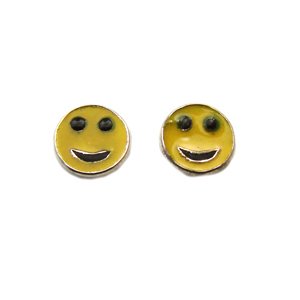 Smiling Face Stud Earring Sterling Silver 53-5008