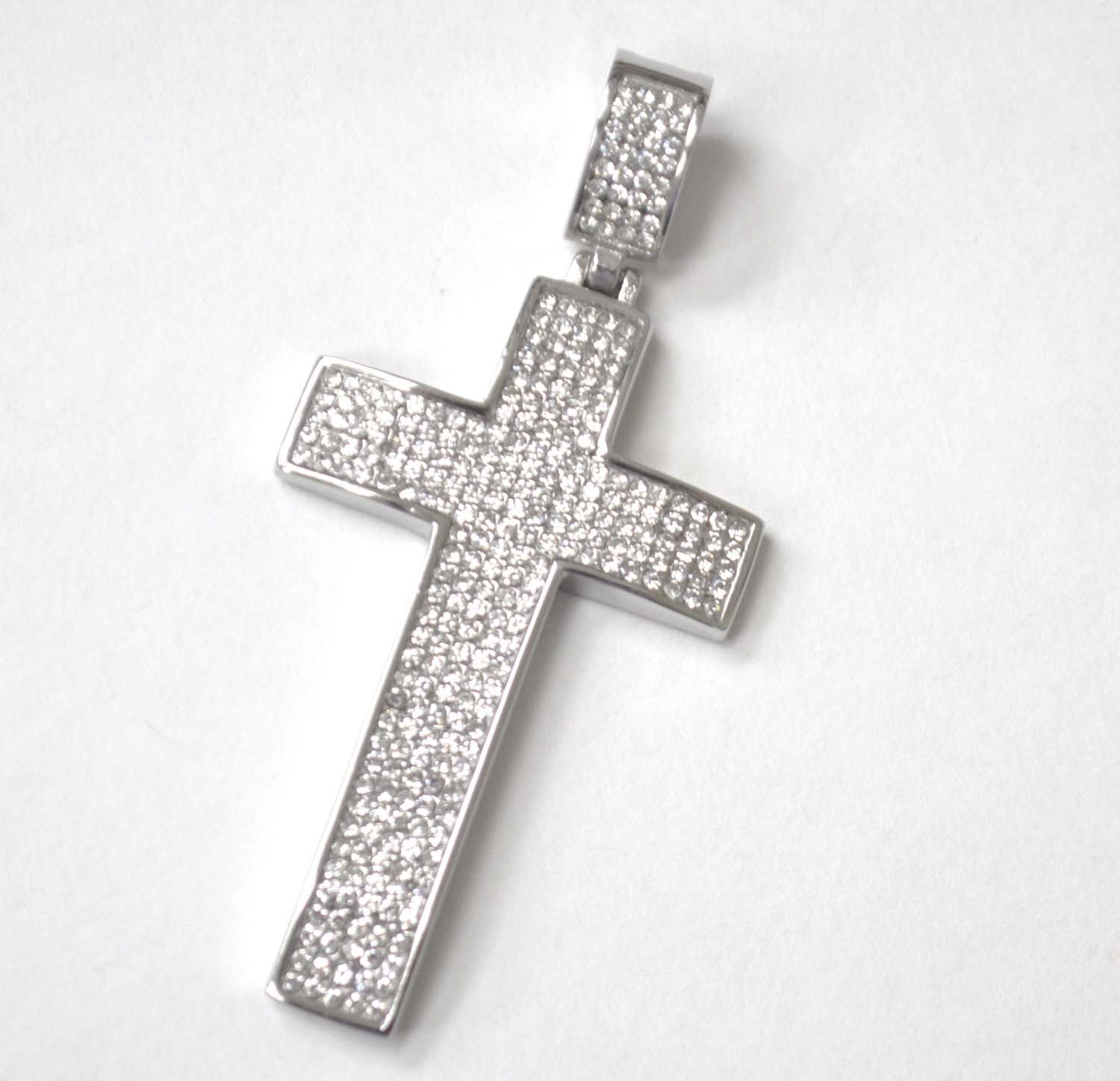 Cross with Stones Stainless Steel Pendant 86-2572