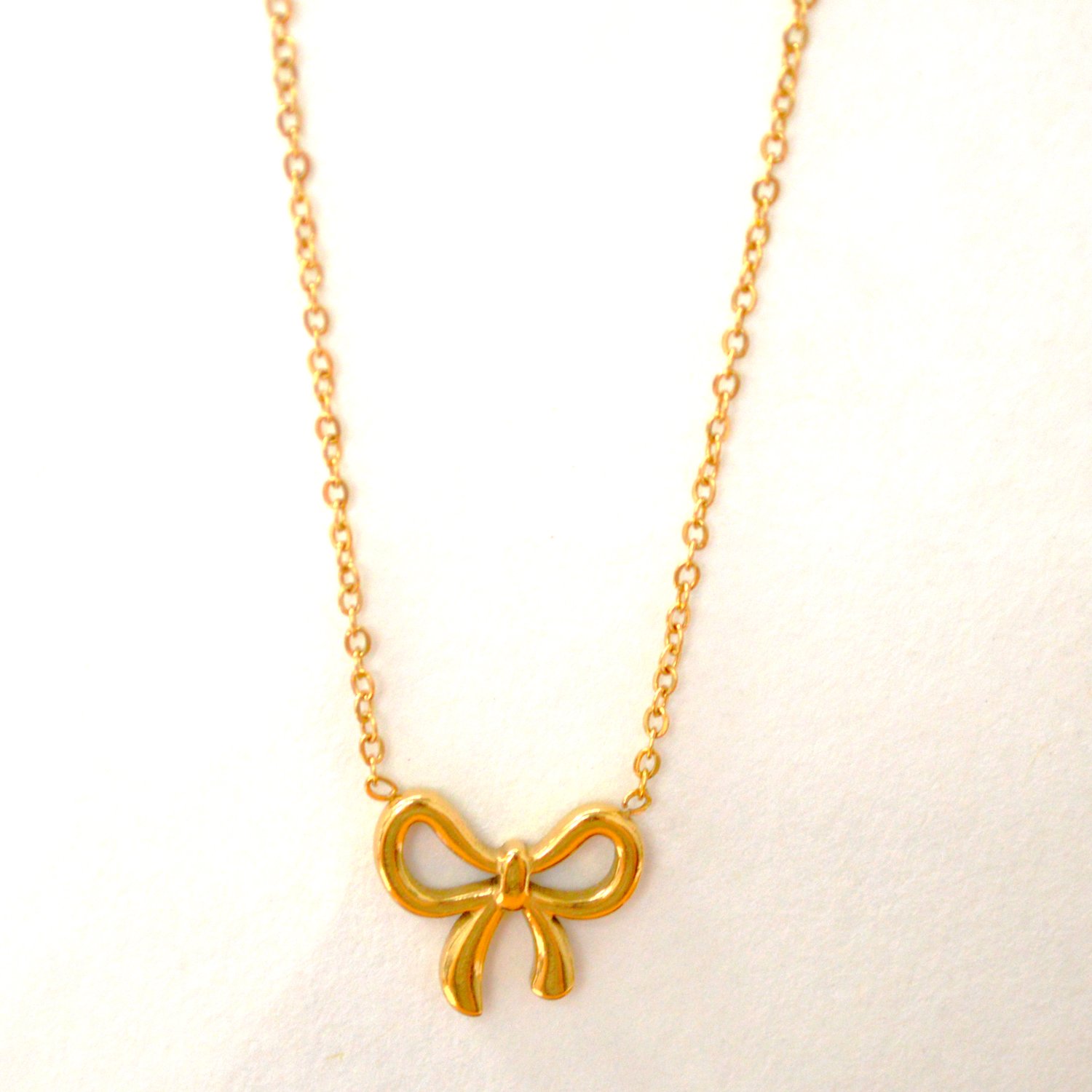 Bow Gold IP Plated Necklace 85-300G