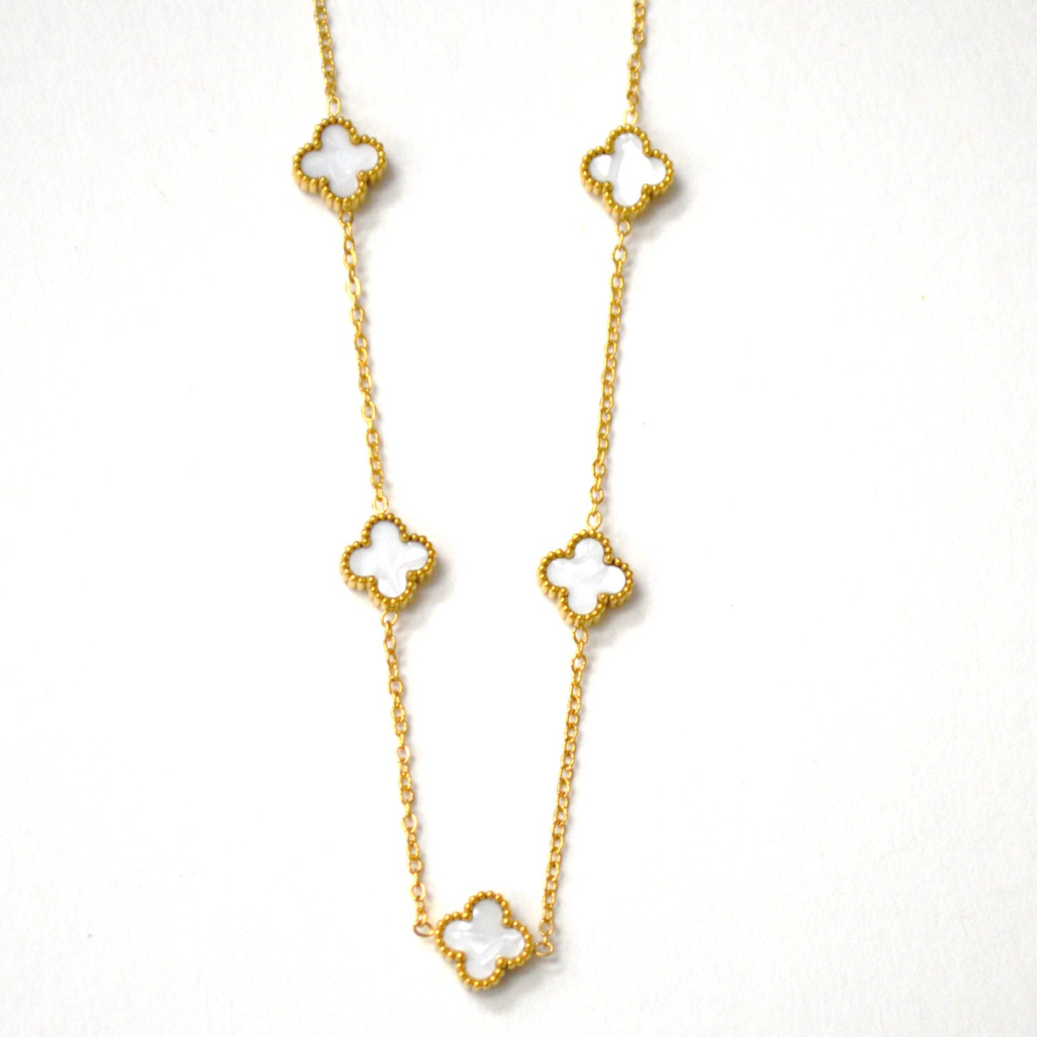 Designer's Inspired Gold IP Plated Necklace 85-304G MOP