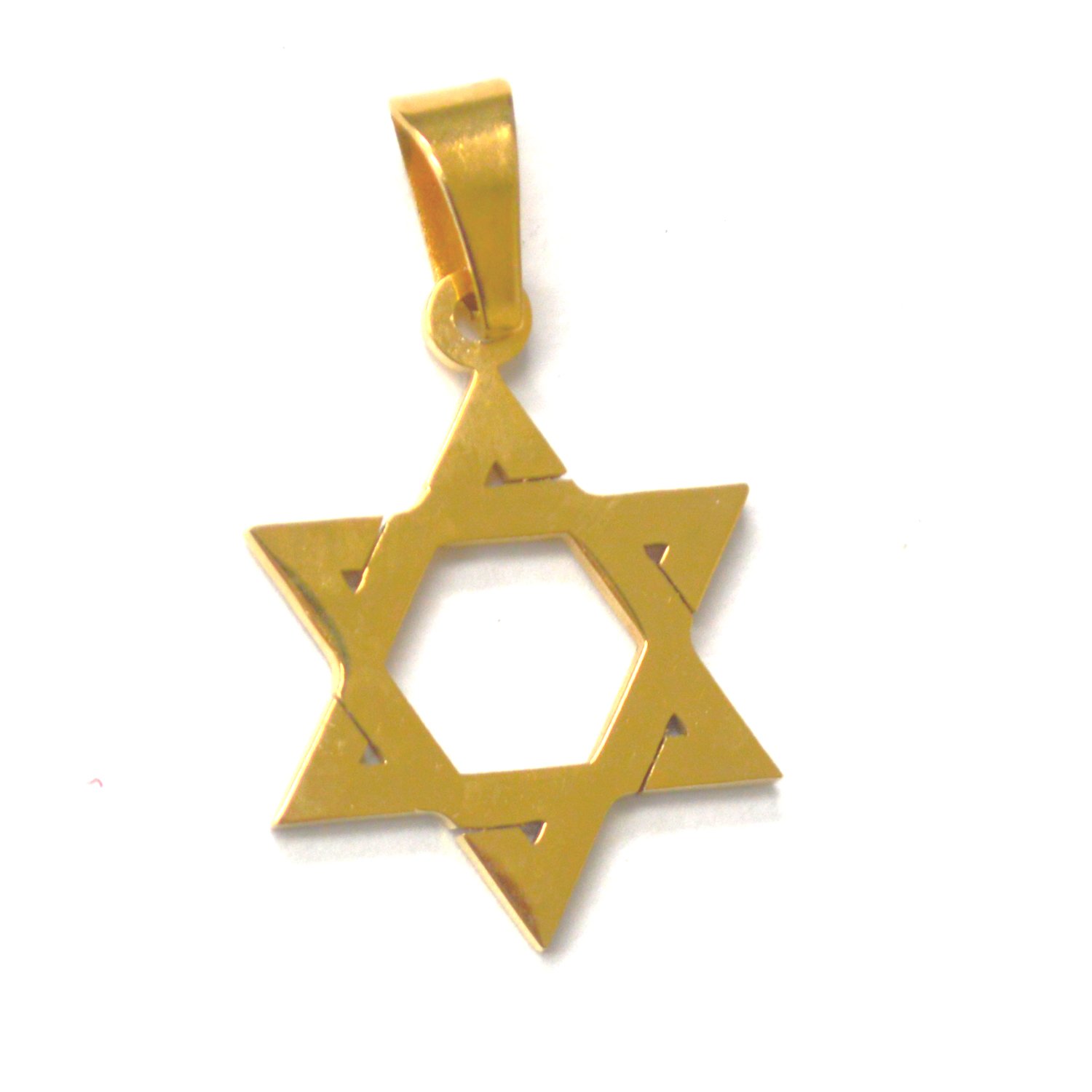 Star of David Gold IP Plated Pendant 86-1421G